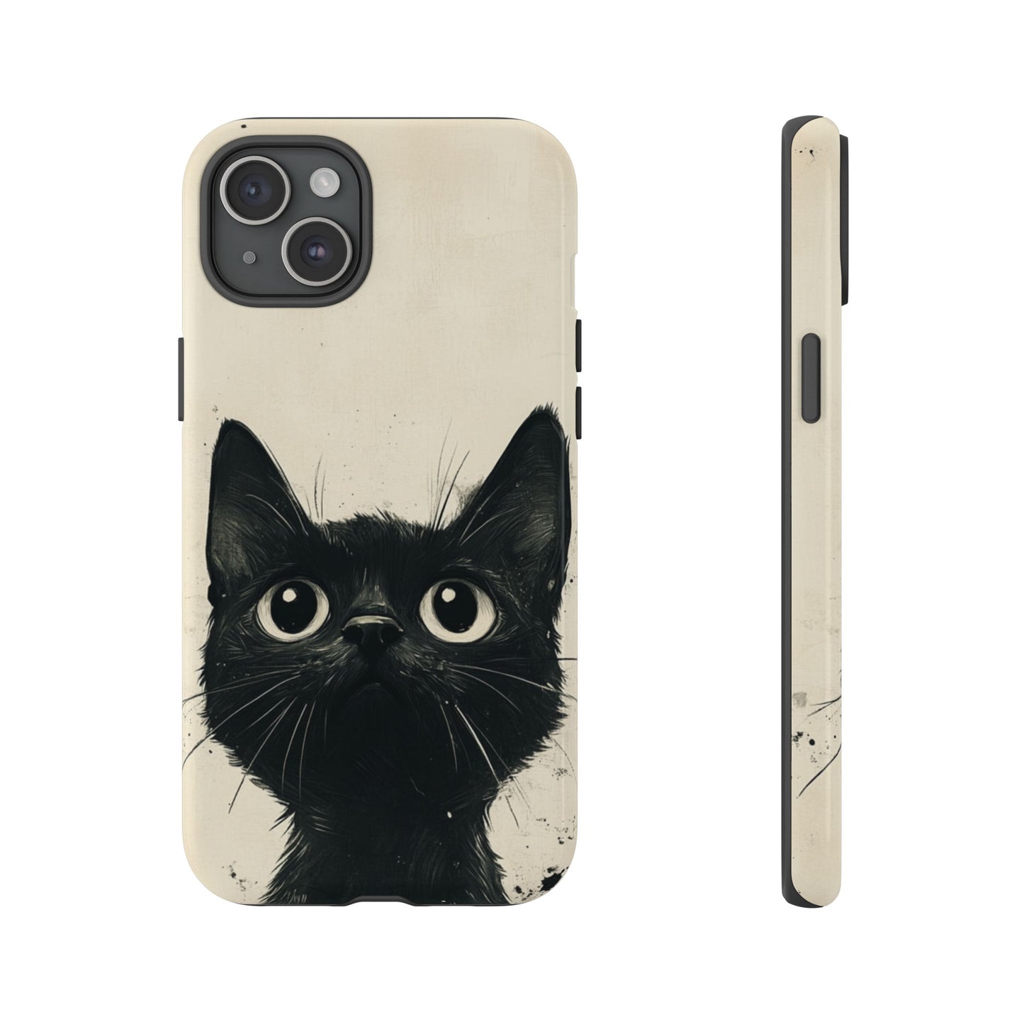 Black Cat Ink Sketch - Tough iPhone Case
