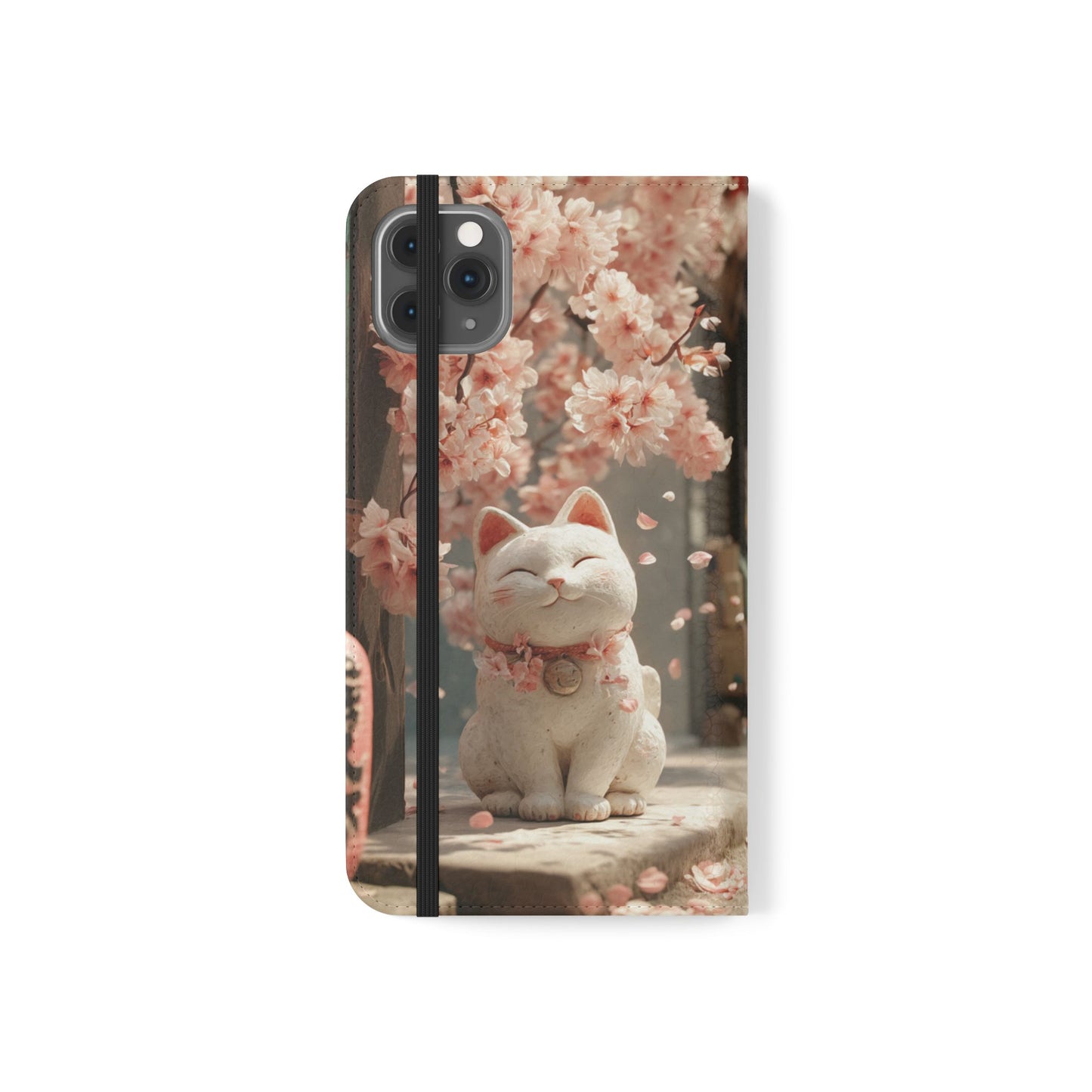 Sakura Lucky Cat - Wallet Flip Case