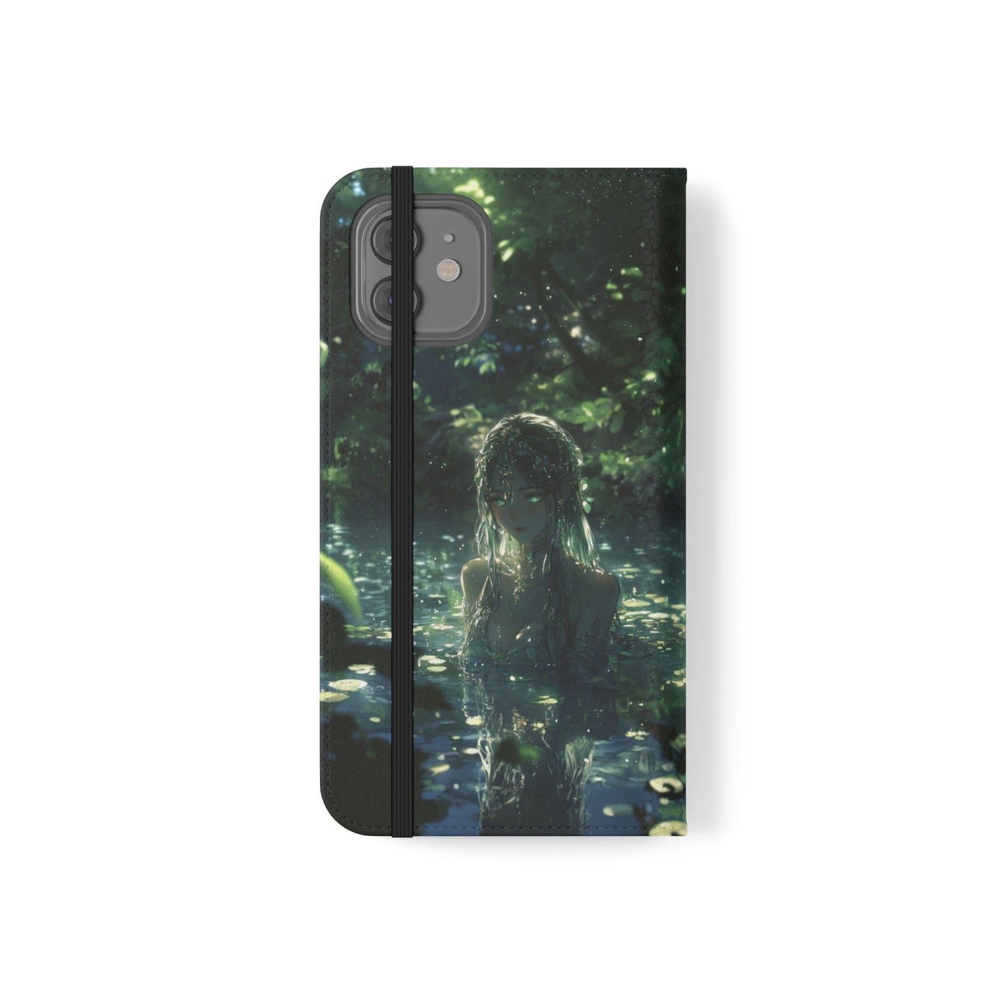 Forest Water Nymph Green Eyes Pond - Wallet Flip Case
