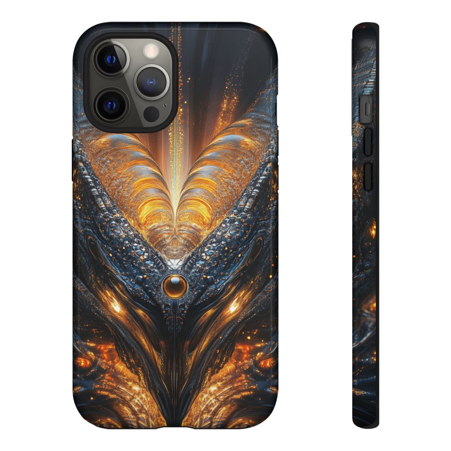 Obsidian Flare Fractal – Tough iPhone Case