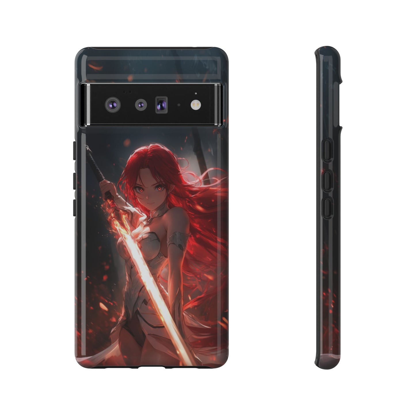 Crimson Ember Warrior – Tough Google Pixel Case