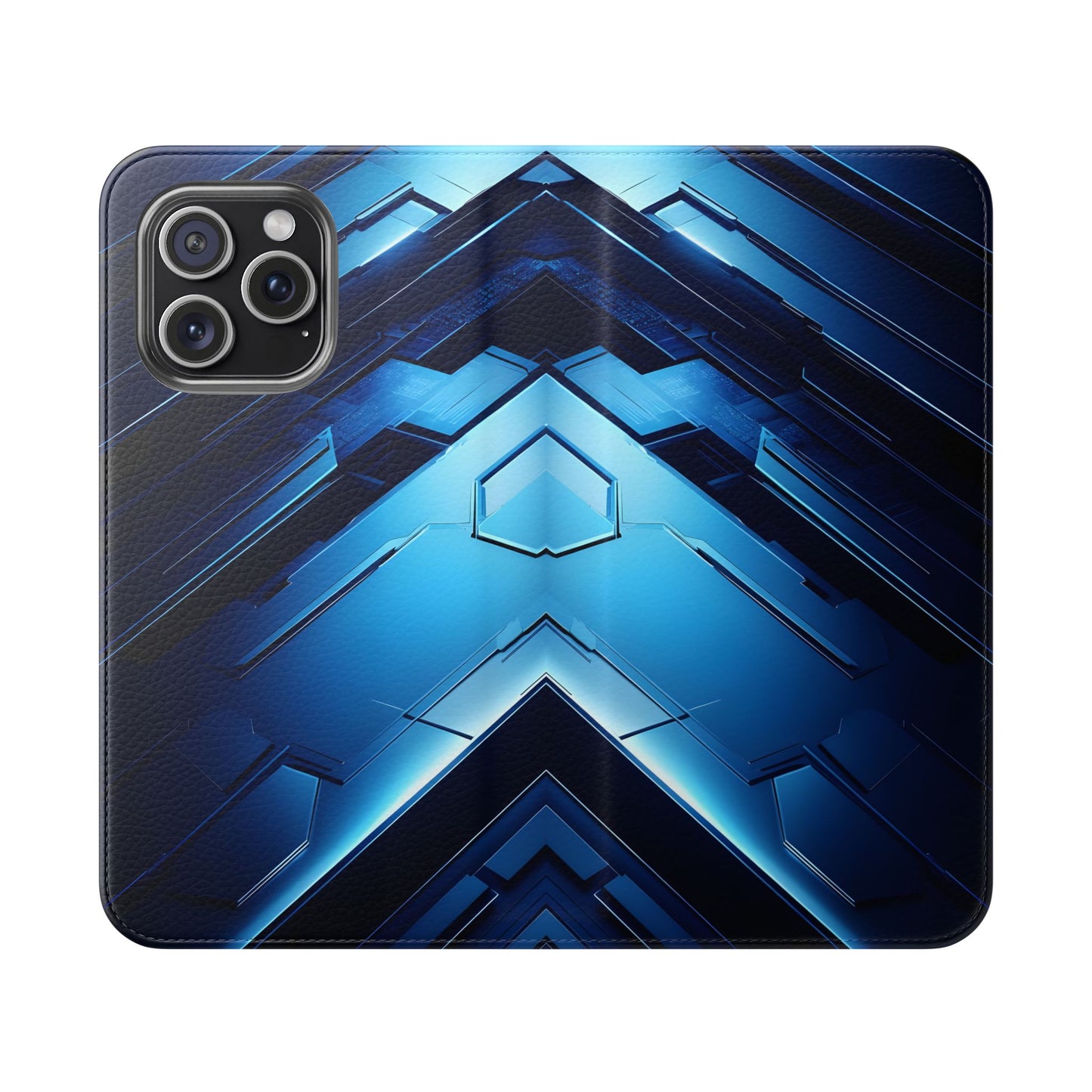Blue Tech Matrix - Wallet Flip Case