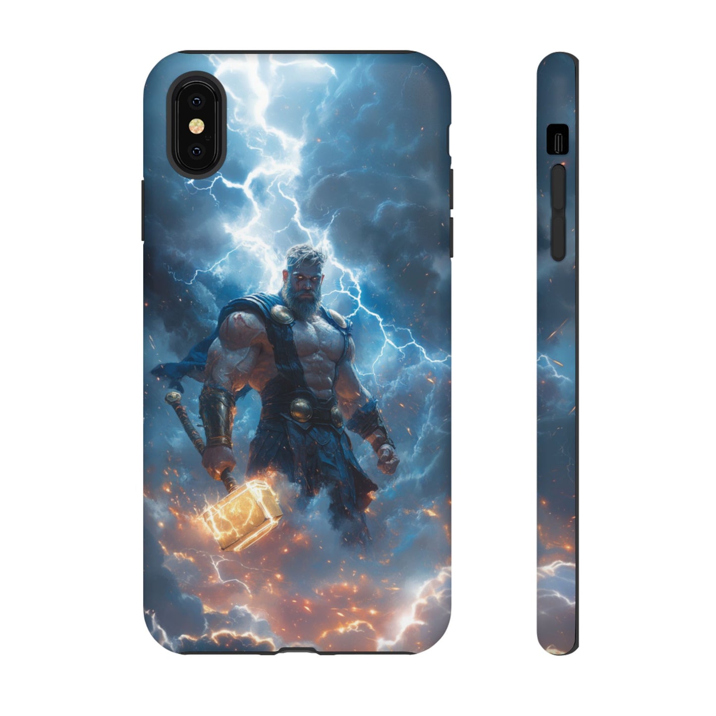 Thunderous Might: Thor Wielding Mjölnir Phone Case - iPhone, Google Pixel, Samsung