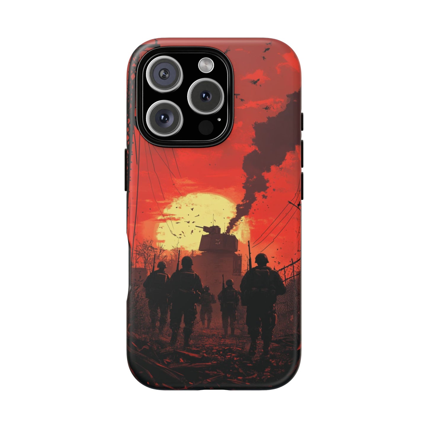 Dystopian Sunset Soldier Phone Case - iPhone, Google Pixel, Samsung Galaxy