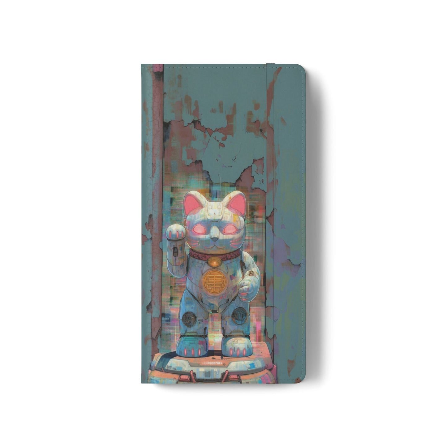 Cyber Lucky Cat - Wallet Flip Case