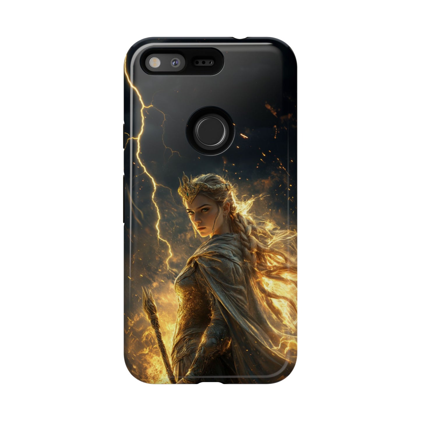 Elf Queen Golden Lightning Storm Crown - Tough Google Pixel Case