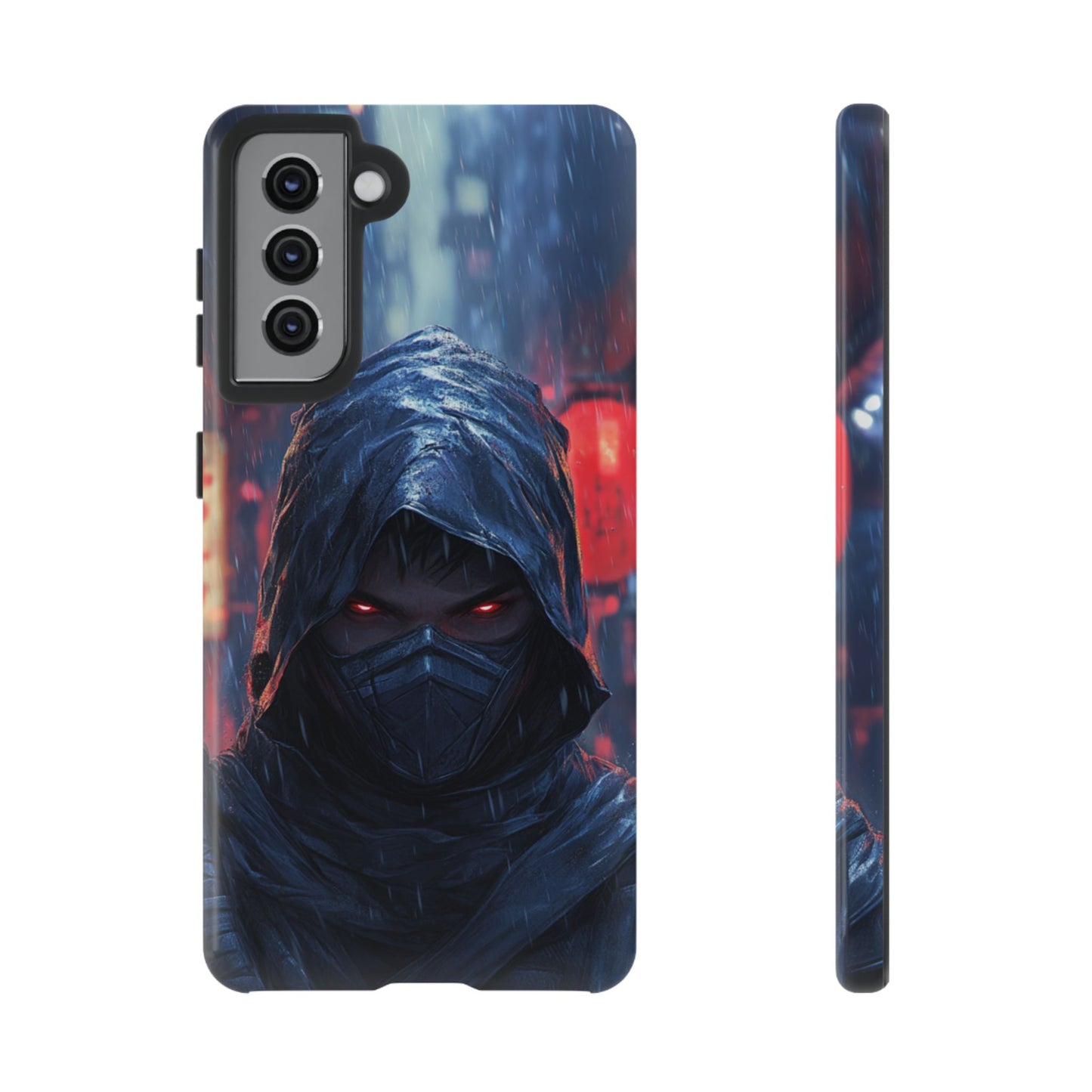 Cyberpunk Ninja Red Eyes Rain - Tough Samsung Galaxy Case
