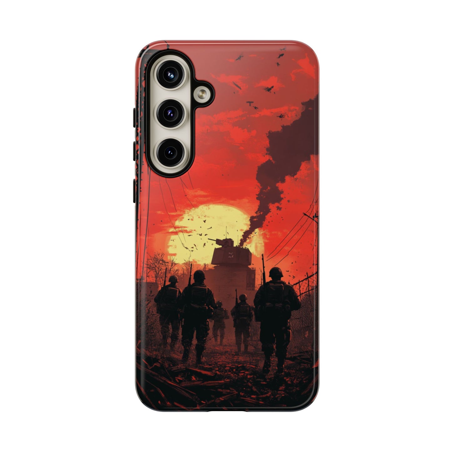 Dystopian Sunset Soldier Phone Case - iPhone, Google Pixel, Samsung Galaxy