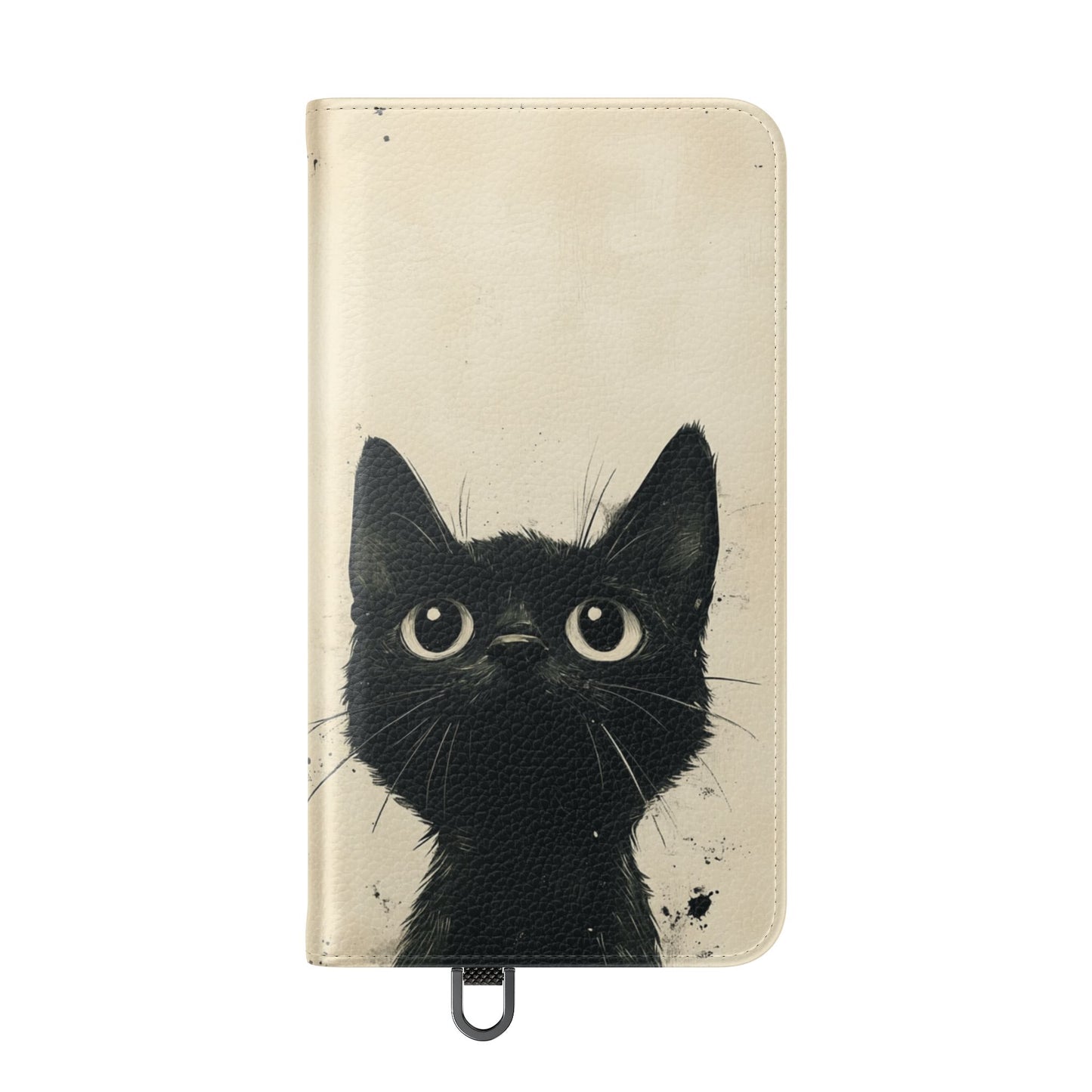 Black Cat Ink Sketch - Wallet Flip Case