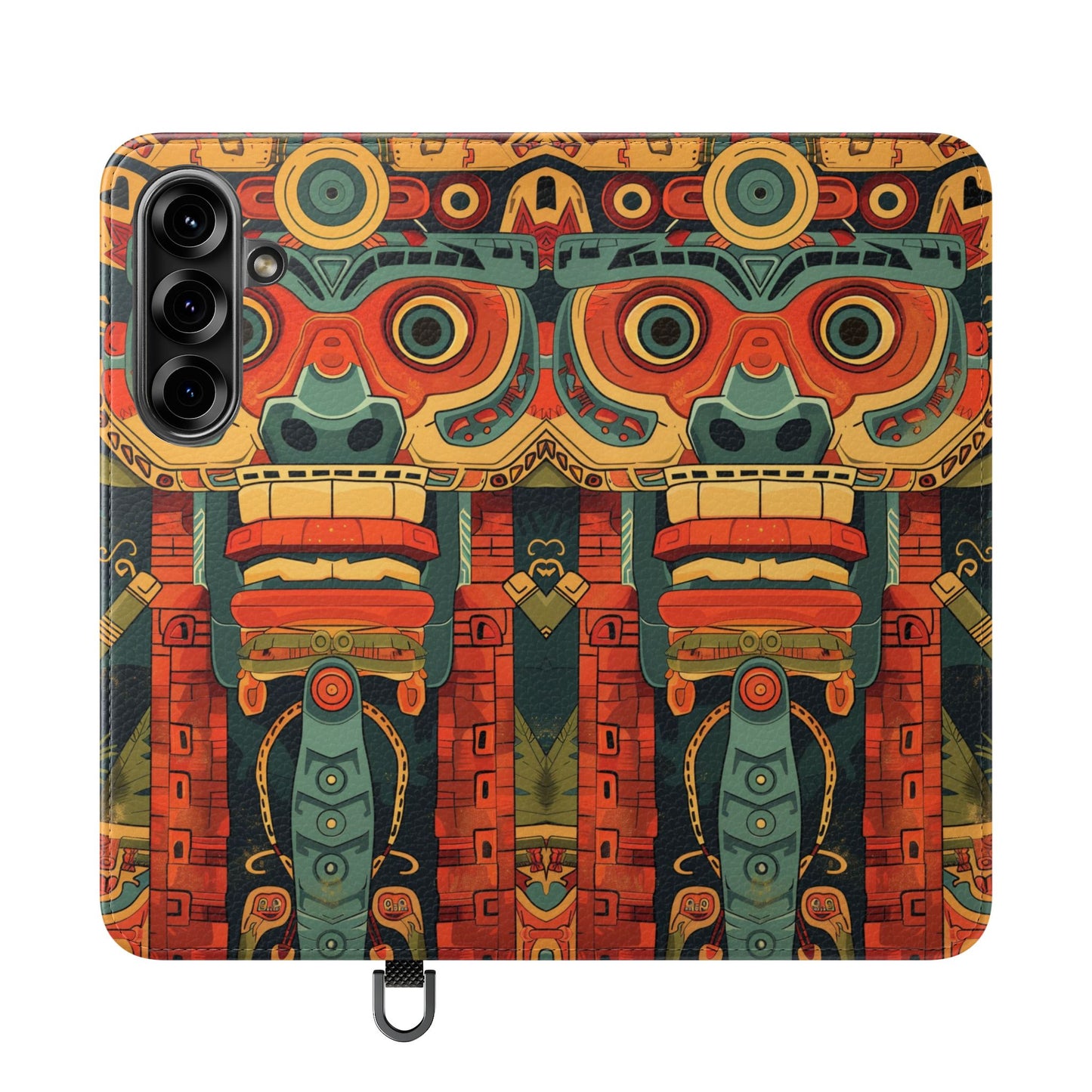 Aztec Totem Mask - Wallet Flip Case