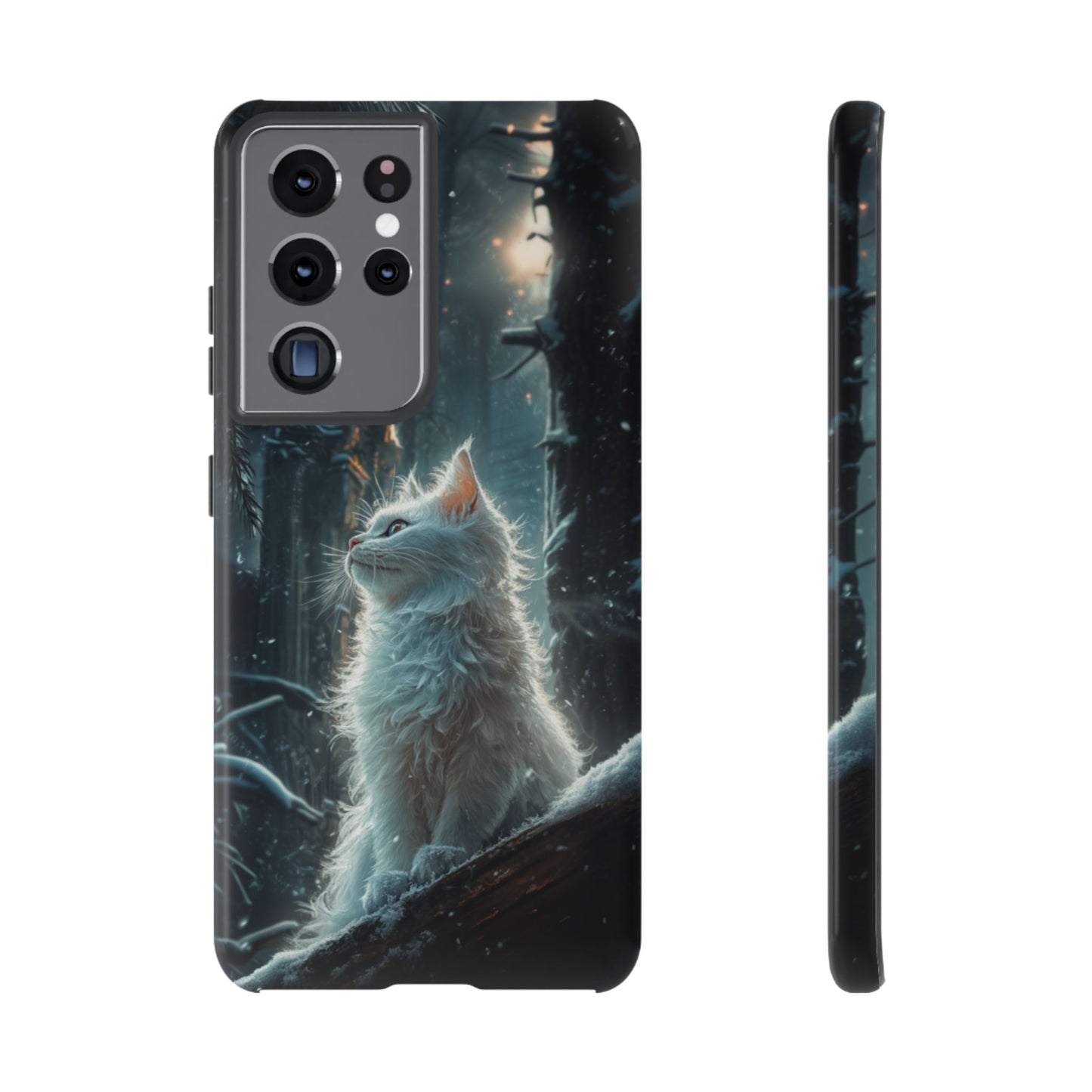 Winter Enchantment White Cat Phone Case - iPhone, Google Pixel, Samsung Galaxy