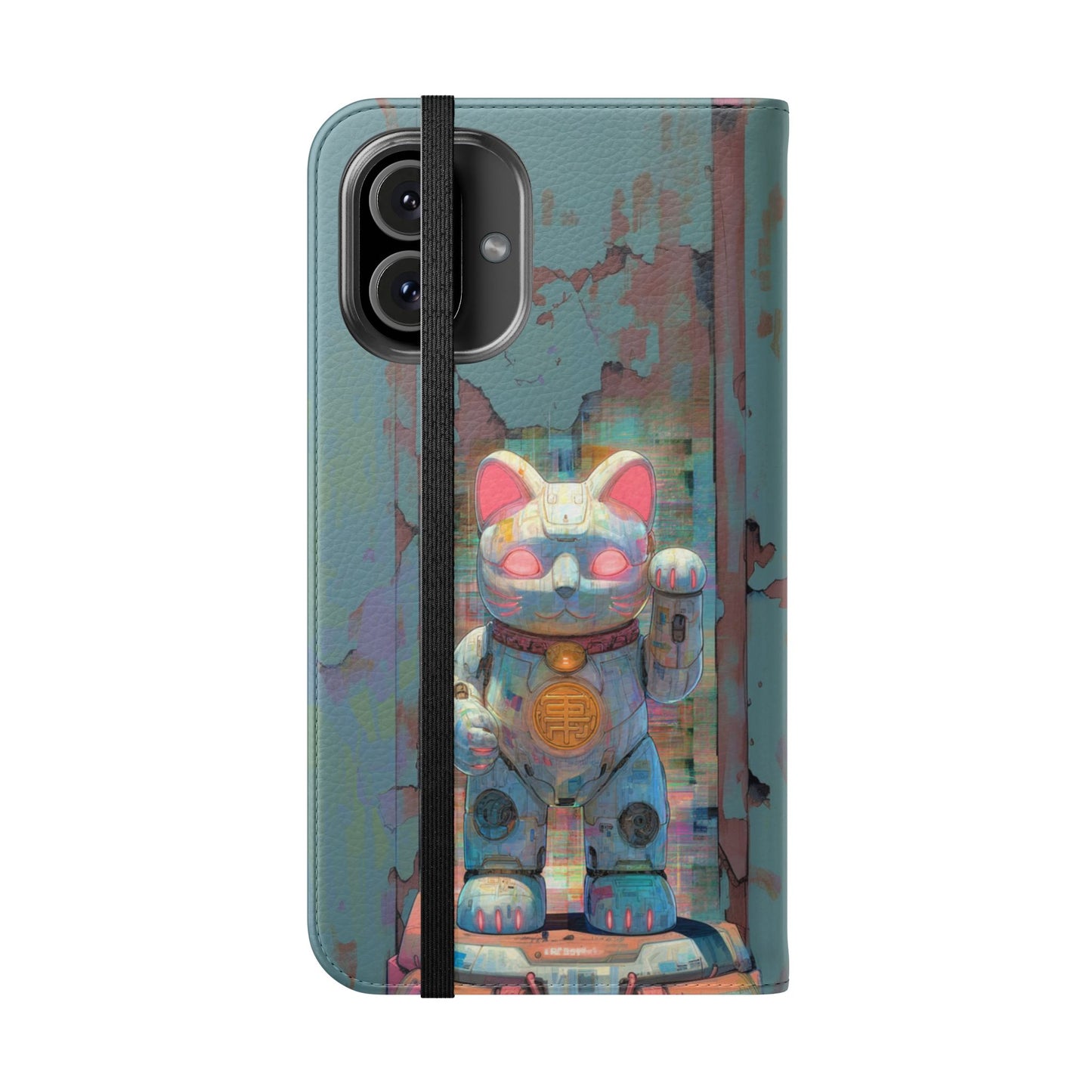 Cyber Lucky Cat - Wallet Flip Case