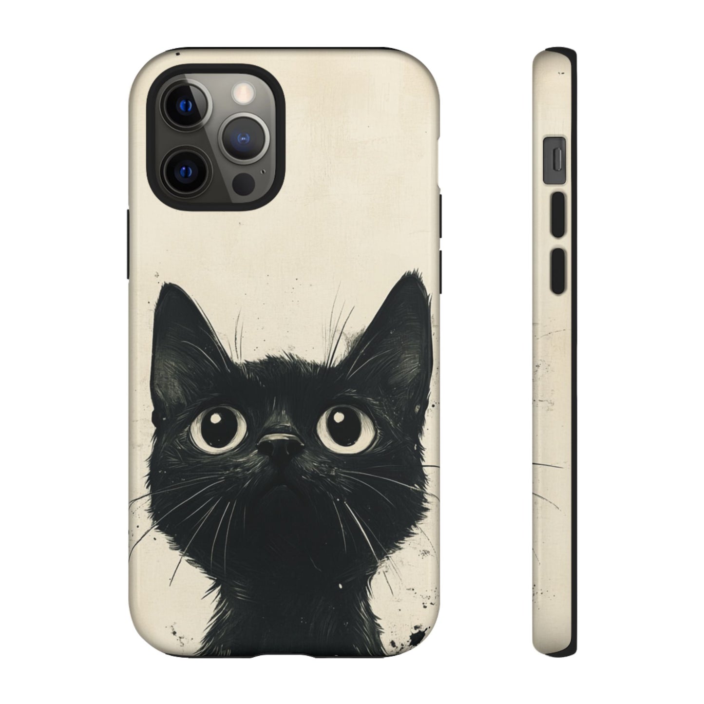 Black Cat Ink Sketch - Tough iPhone Case