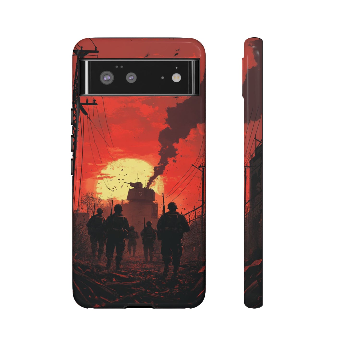 Dystopian Sunset Soldier Phone Case - iPhone, Google Pixel, Samsung Galaxy