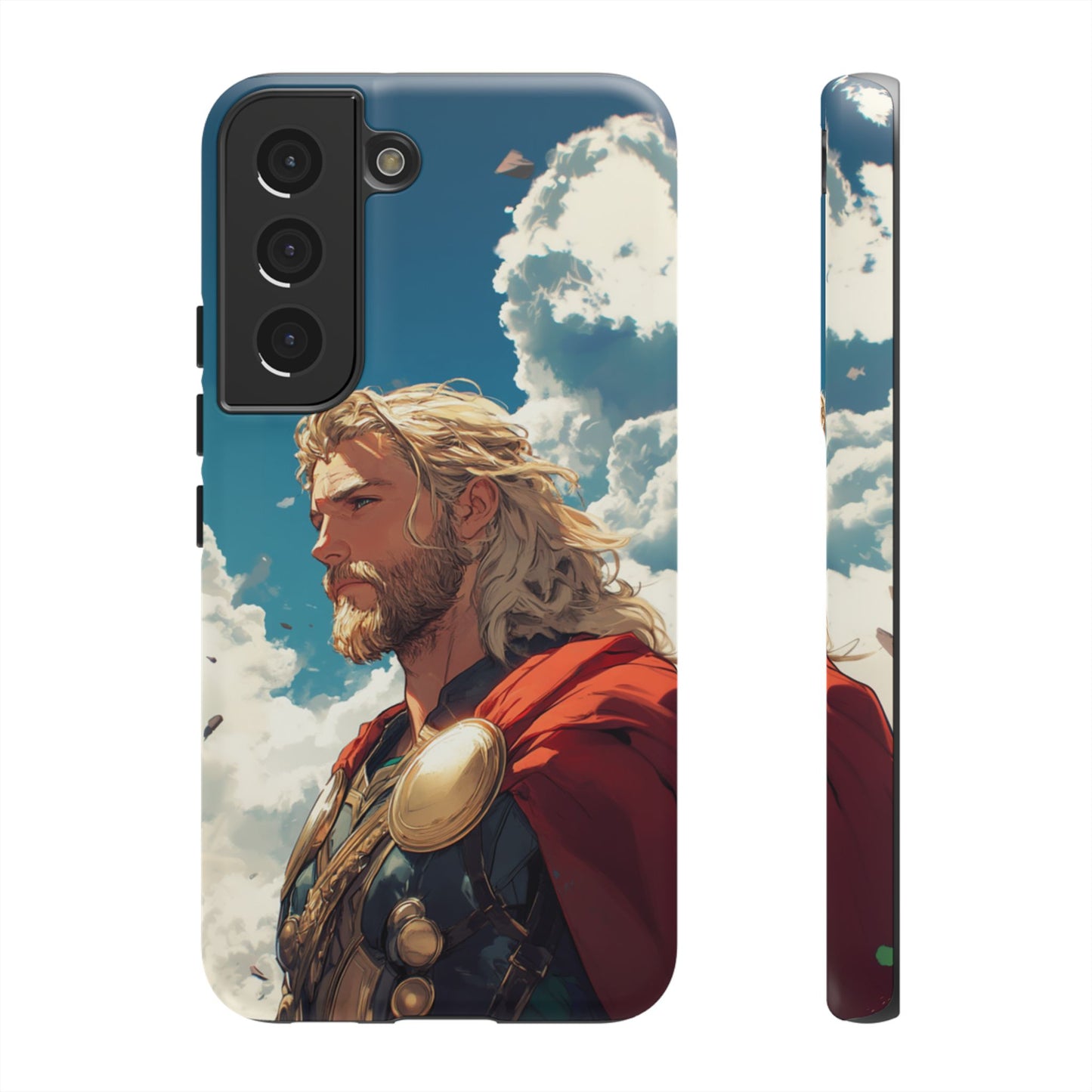 Celestial Protector: Anime-Style Thor Phone Case - iPhone, Google Pixel, Samsung