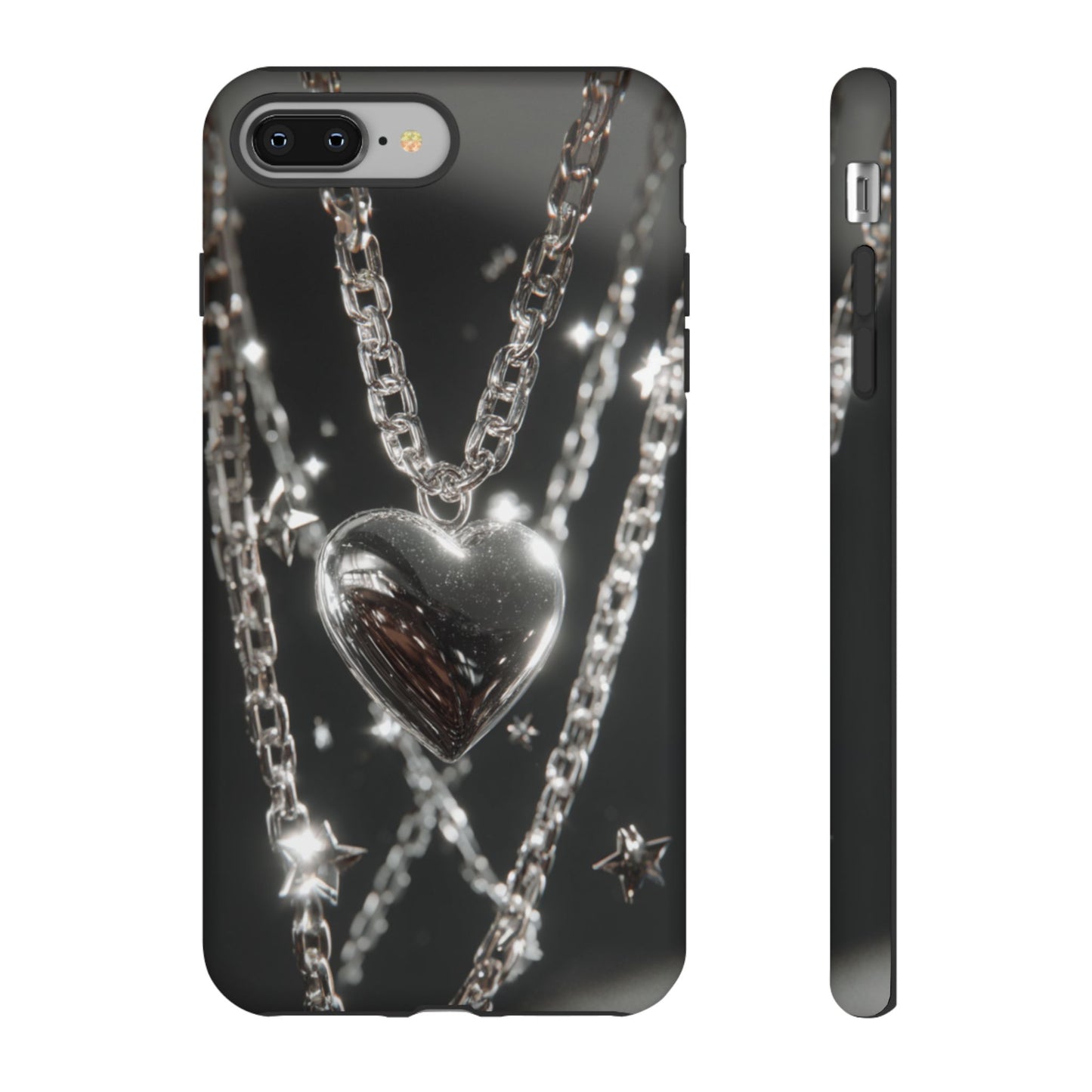 Silver Heart Chains - Tough iPhone Case