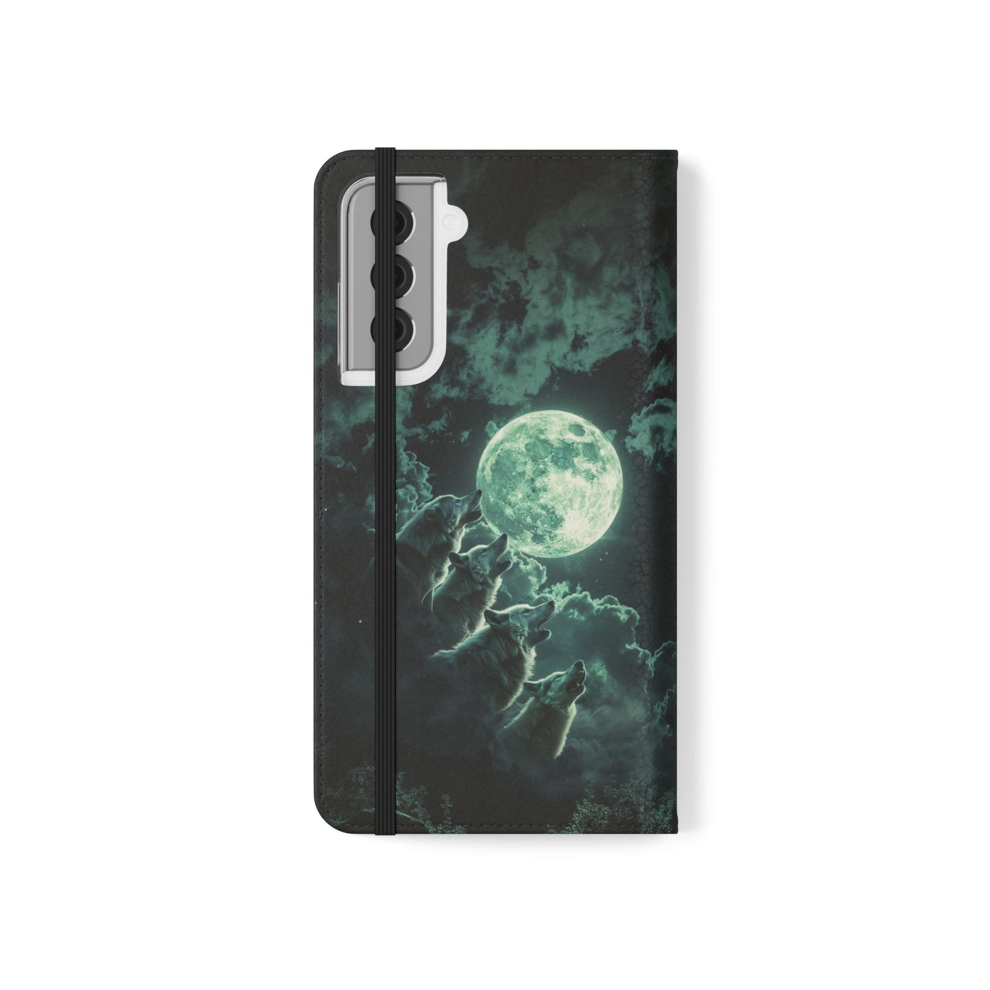 Moonlit Wolf Chorus - Wallet Flip Case