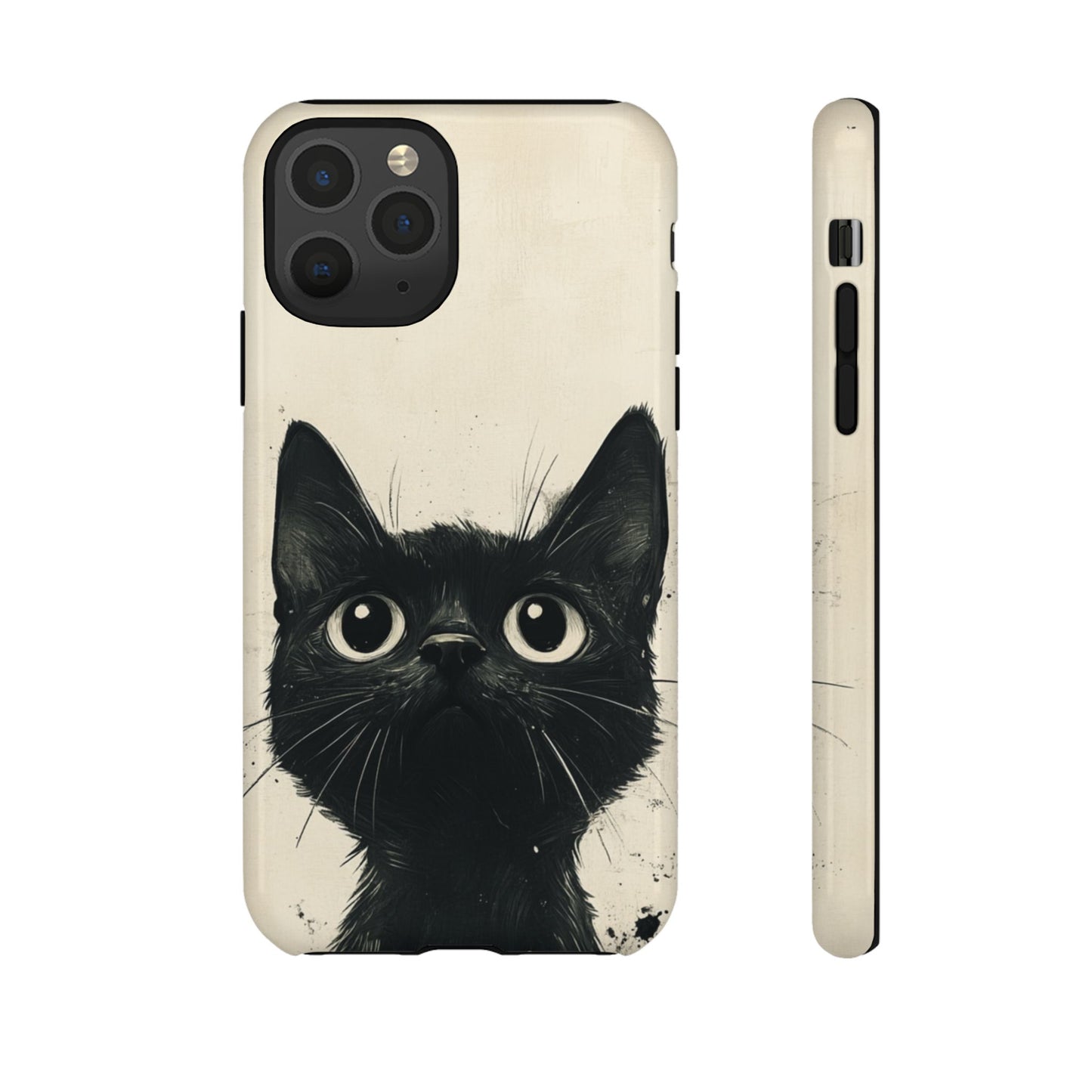 Black Cat Ink Sketch - Tough iPhone Case