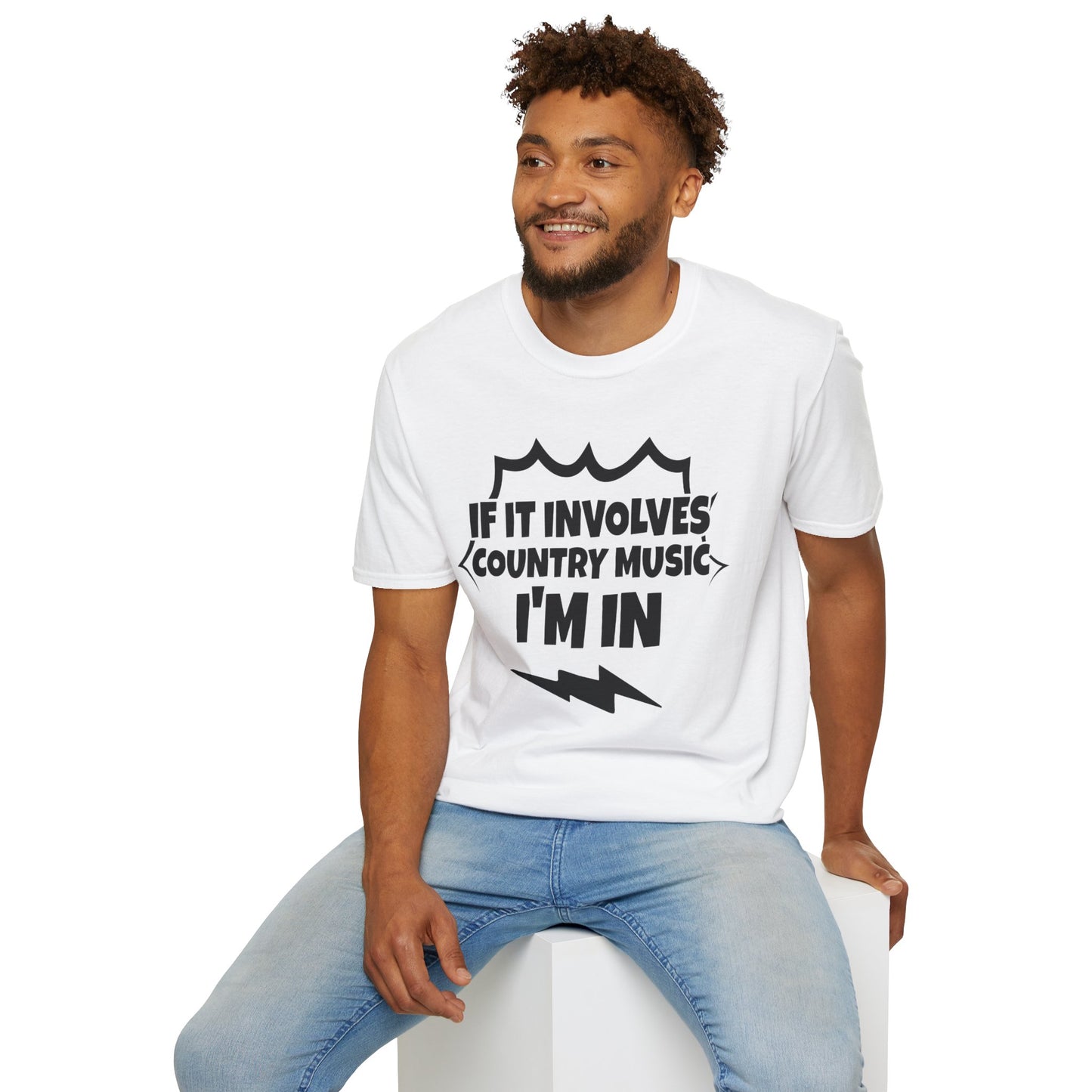 "If It Involves Country Music I'm In" Unisex Soft-Style T-Shirt