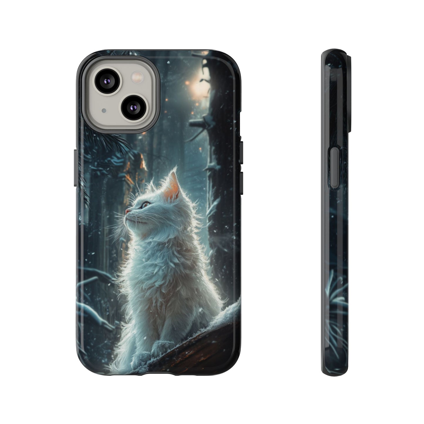 Winter Enchantment White Cat Phone Case - iPhone, Google Pixel, Samsung Galaxy