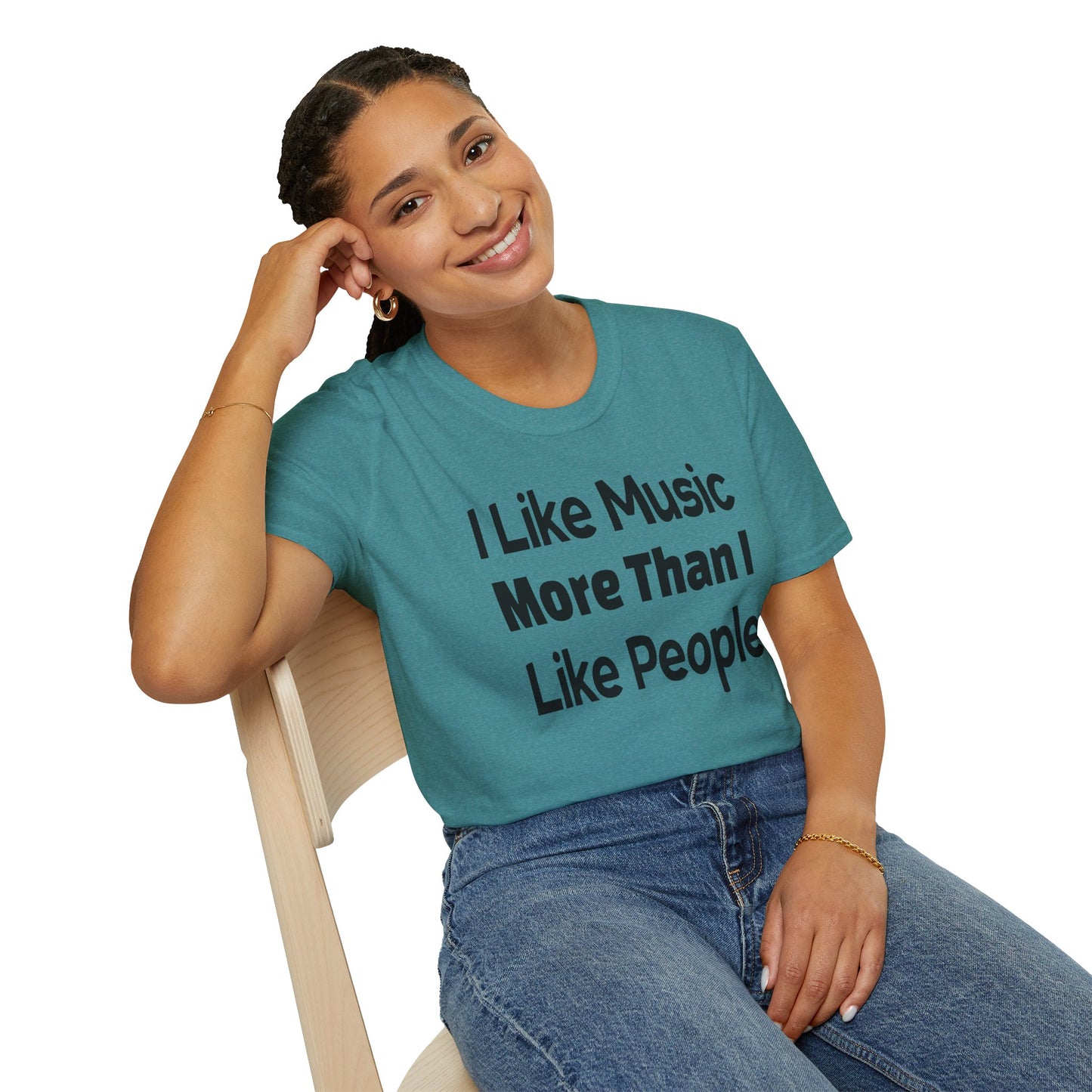 "I Like Music More Than I Like People" Unisex Soft-Style T-Shirt