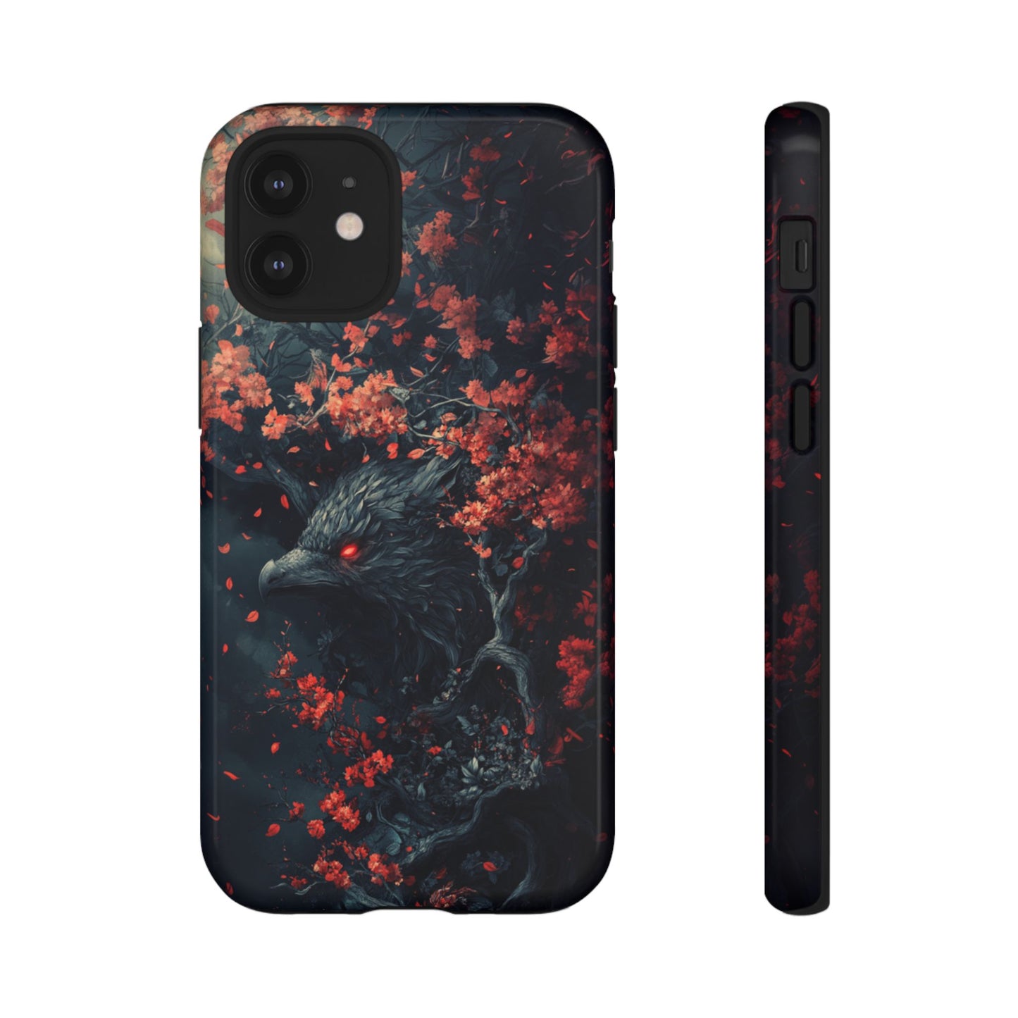 Crimson Raven Bloom – Tough iPhone Case