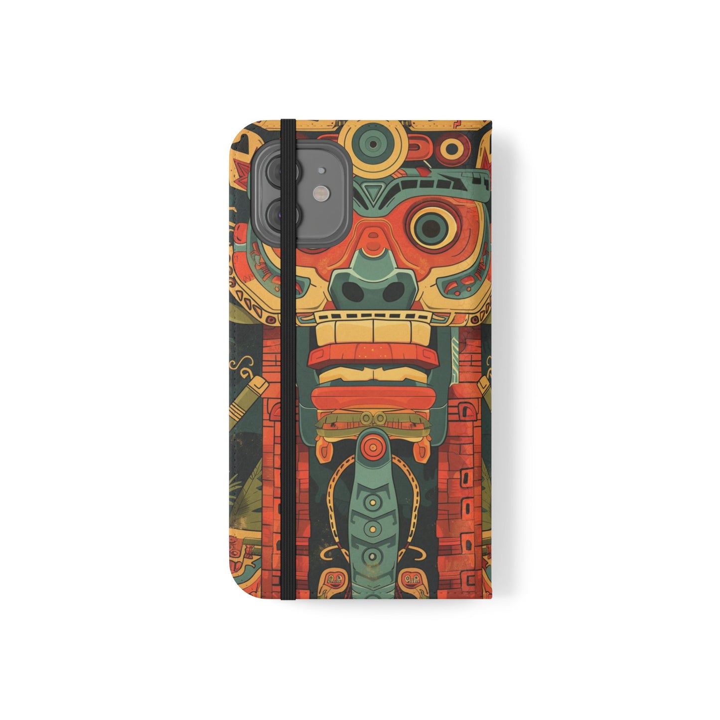 Aztec Totem Mask - Wallet Flip Case