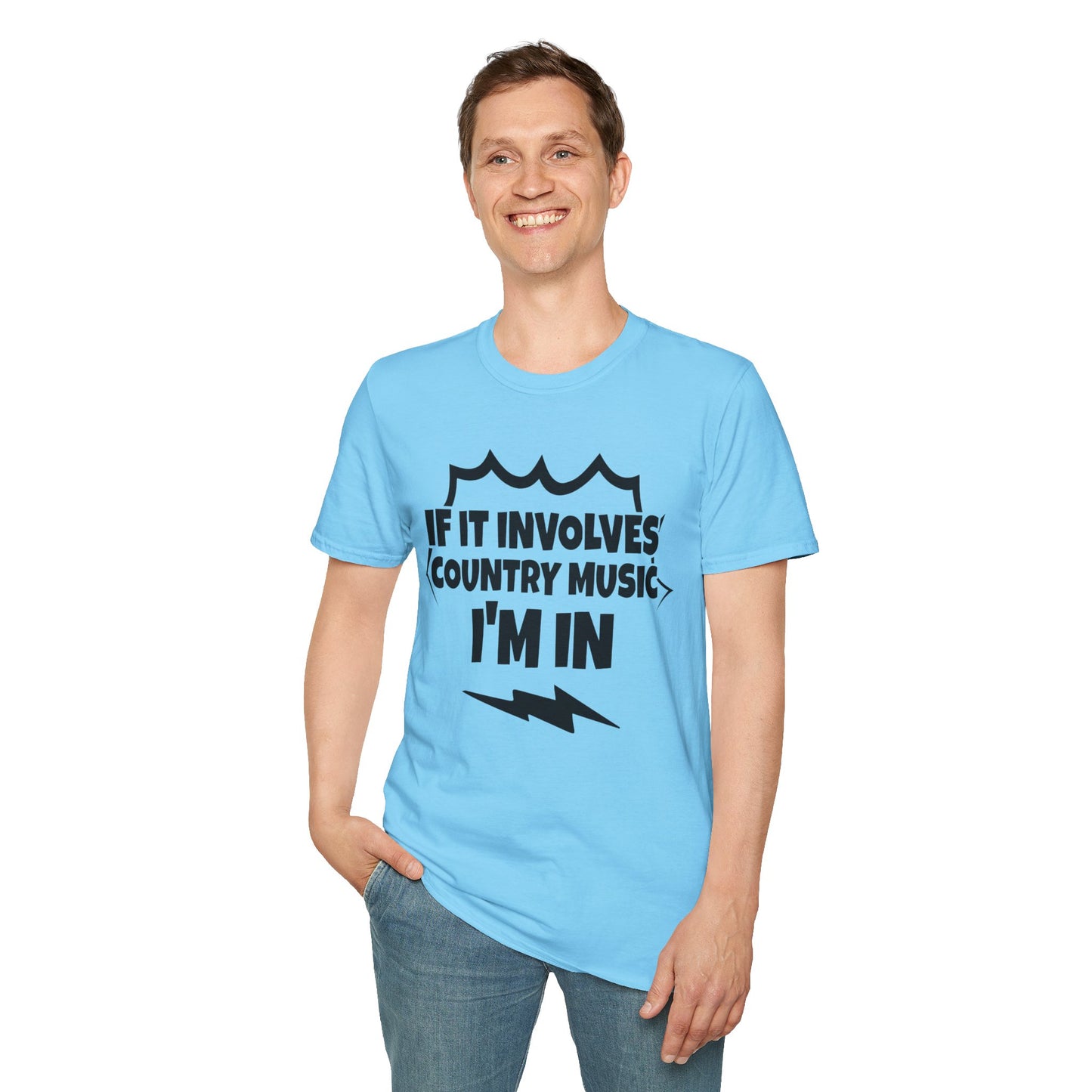 "If It Involves Country Music I'm In" Unisex Soft-Style T-Shirt