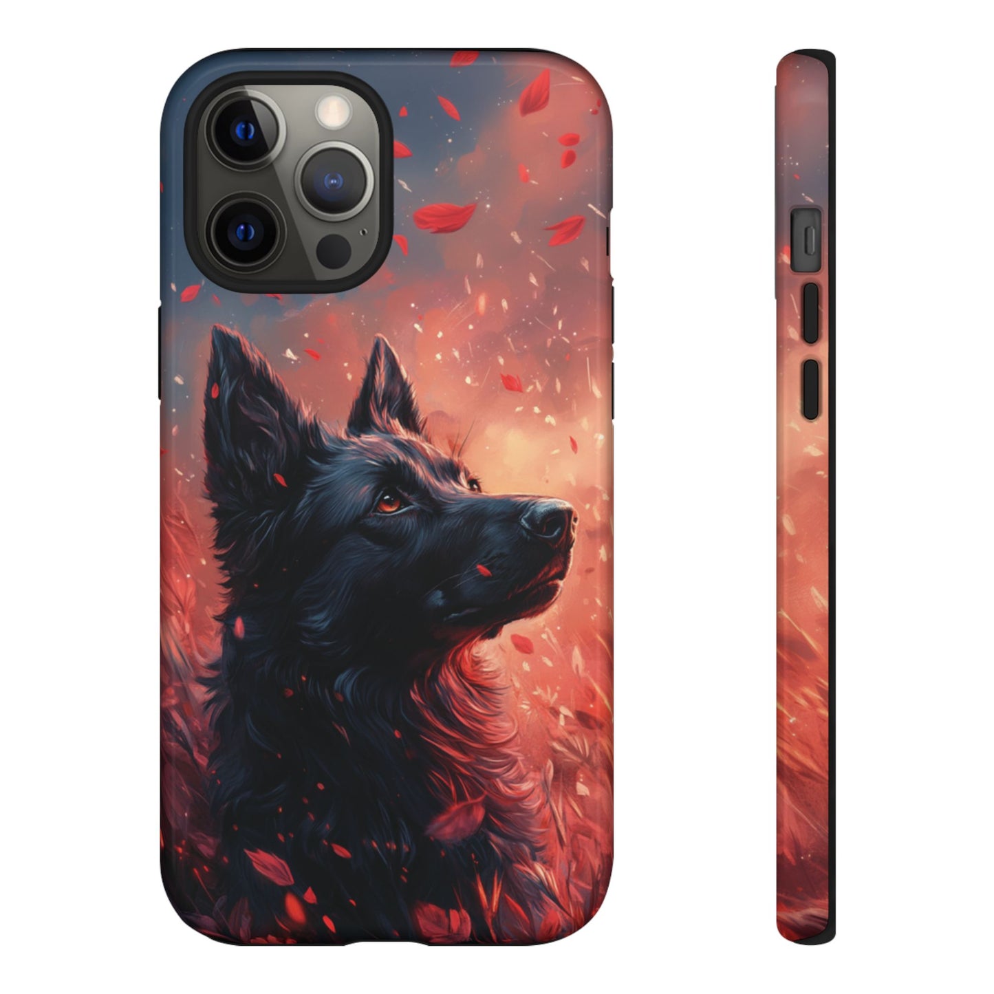 Graceful Canine in Falling Petals Phone Case – iPhone, Google Pixel, Samsung Galaxy