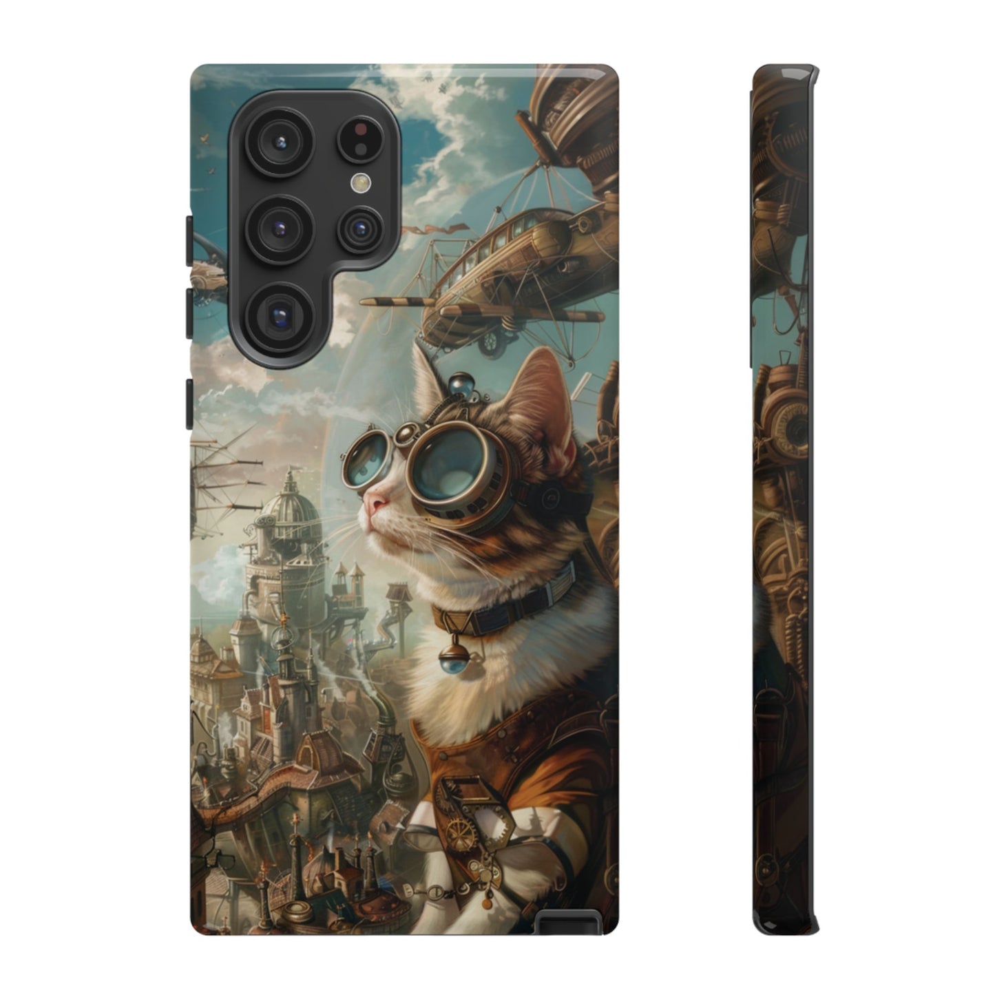 Steampunk Cat Adventurer - iPhone, Google Pixel, Samsung Galaxy