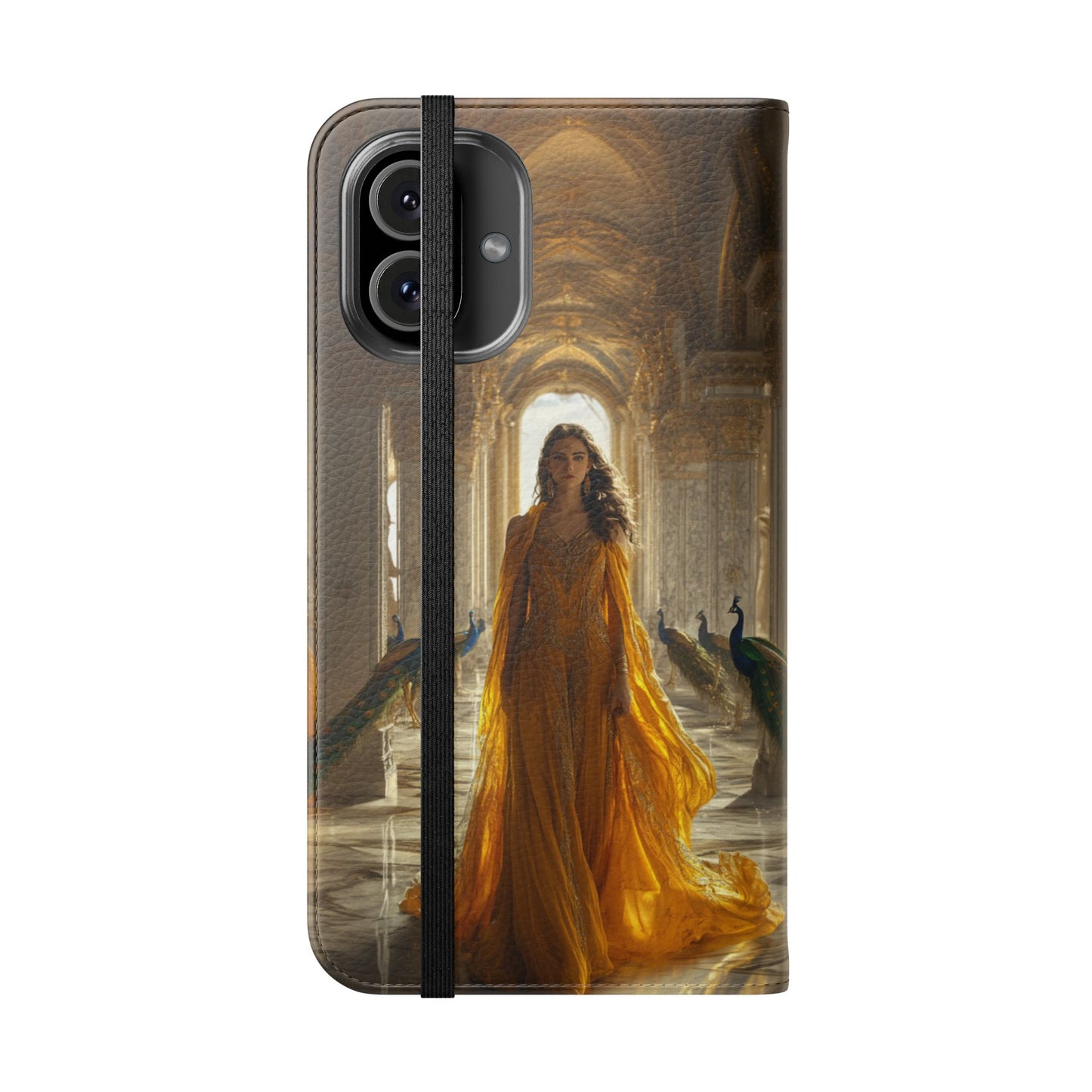 Hera Golden Palace Peacock Goddess - Wallet Flip Case