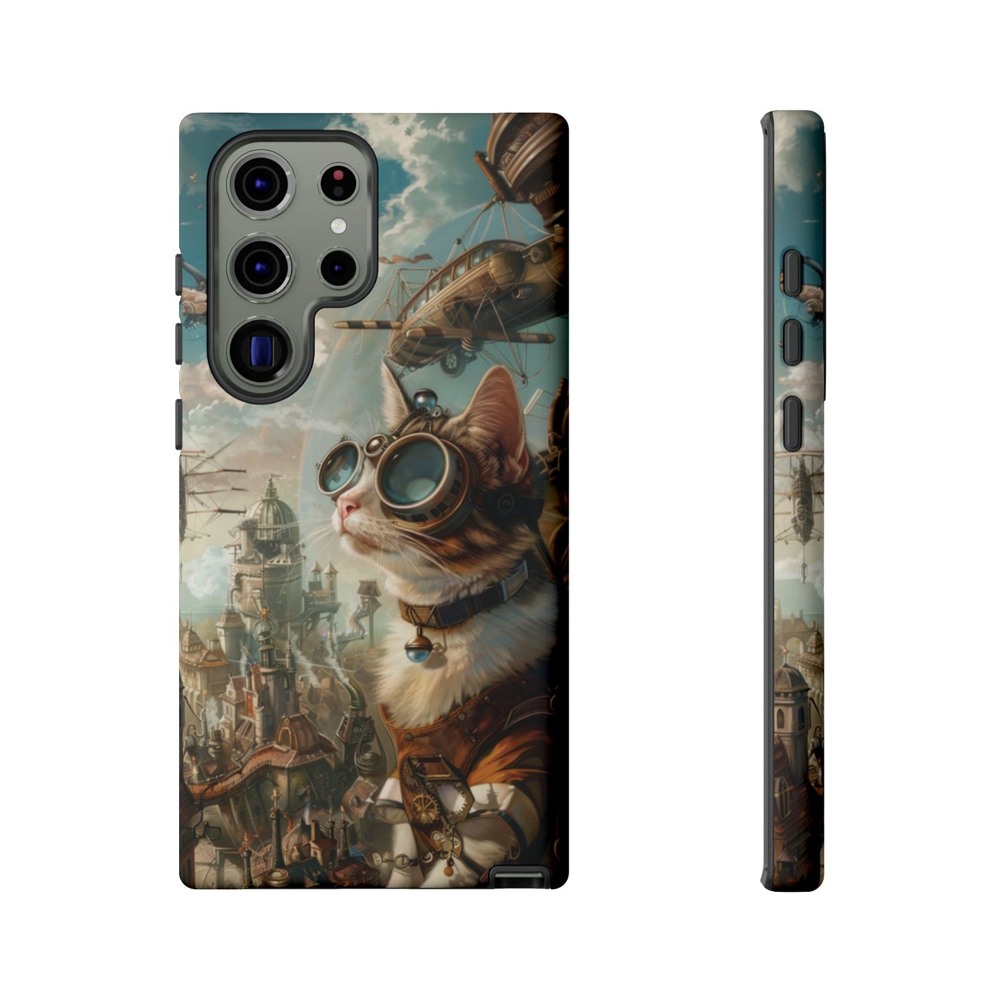 Steampunk Cat Adventurer - iPhone, Google Pixel, Samsung Galaxy