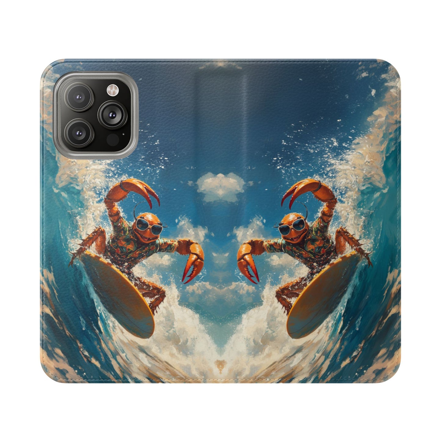 Surfing Crab - Wallet Flip Case