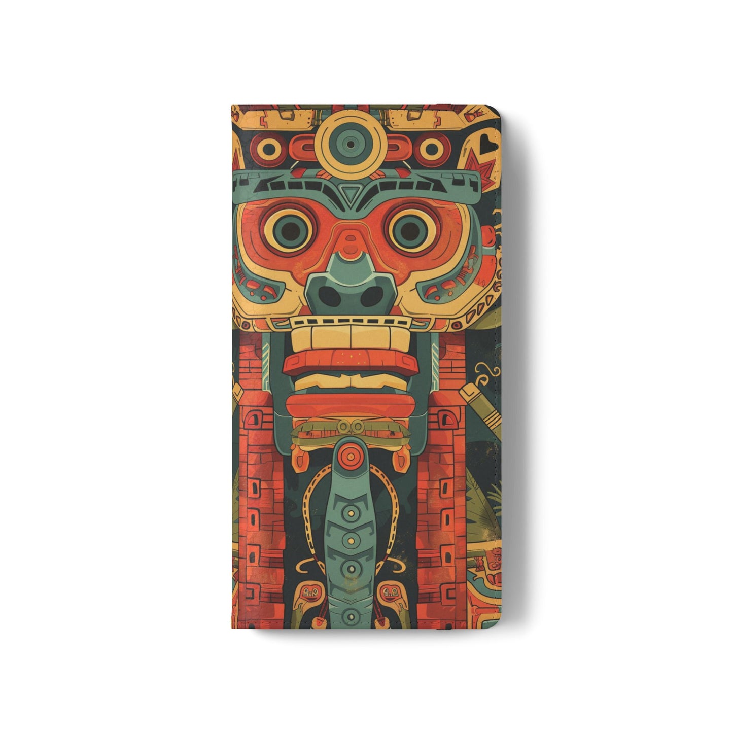 Aztec Totem Mask - Wallet Flip Case