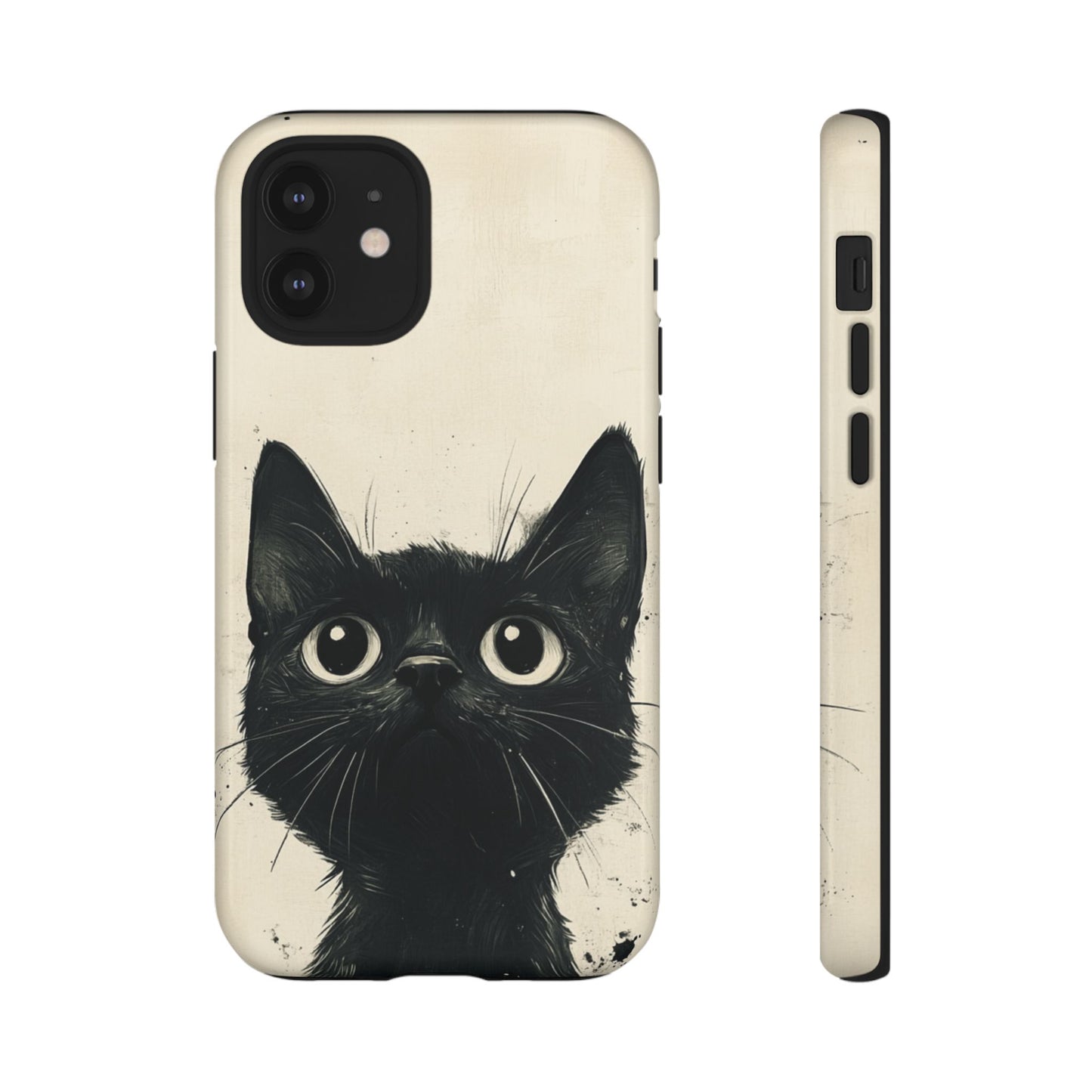 Black Cat Ink Sketch - Tough iPhone Case
