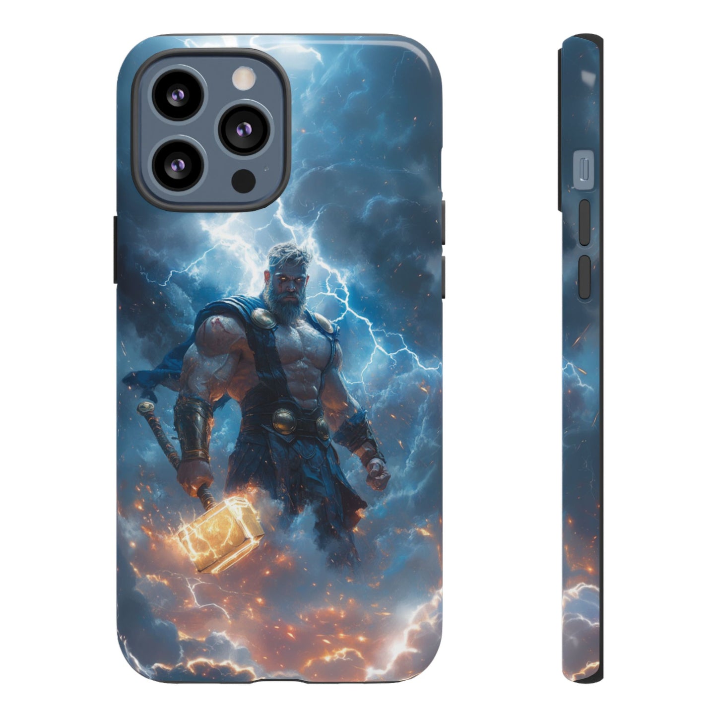 Thunderous Might: Thor Wielding Mjölnir Phone Case - iPhone, Google Pixel, Samsung