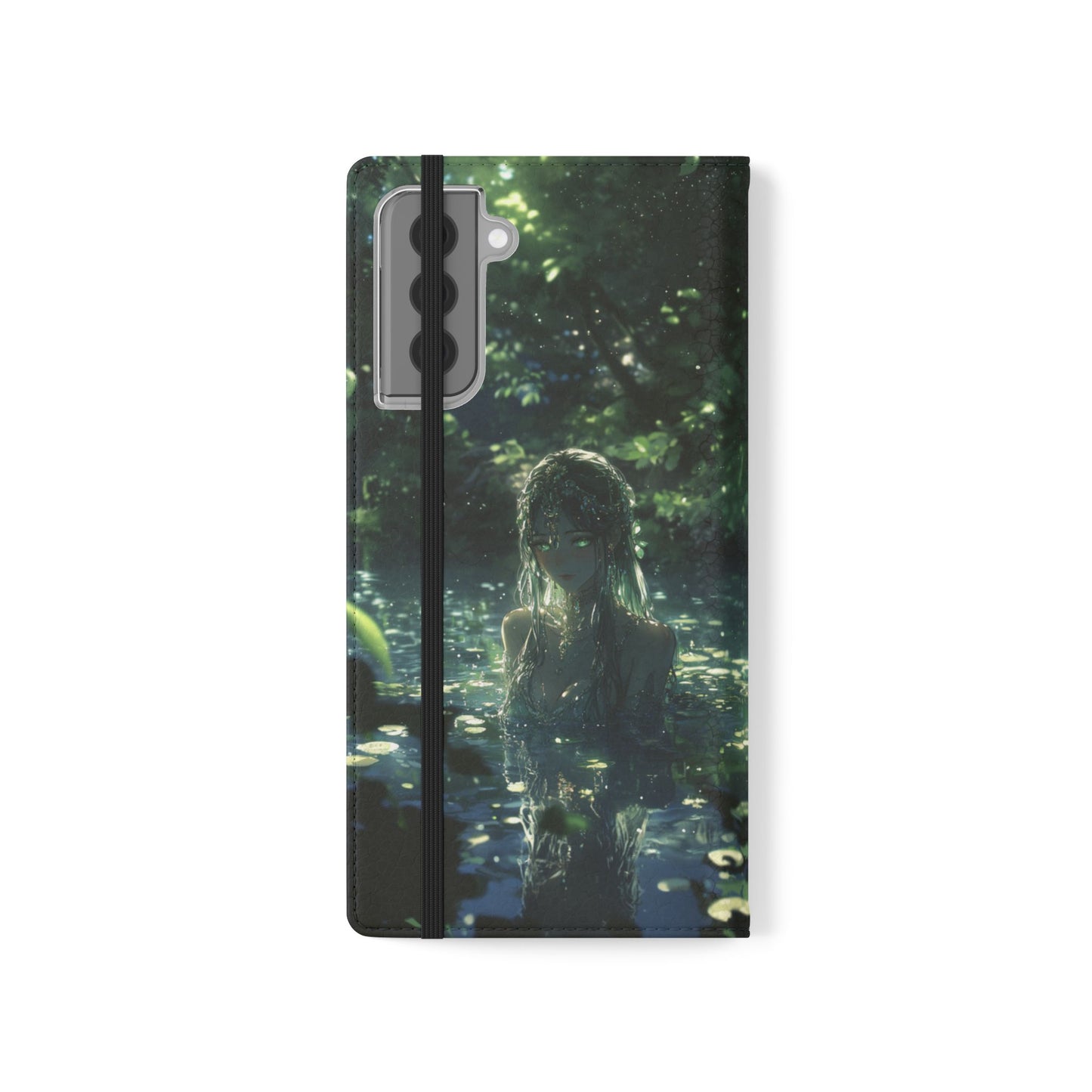 Forest Water Nymph Green Eyes Pond - Wallet Flip Case