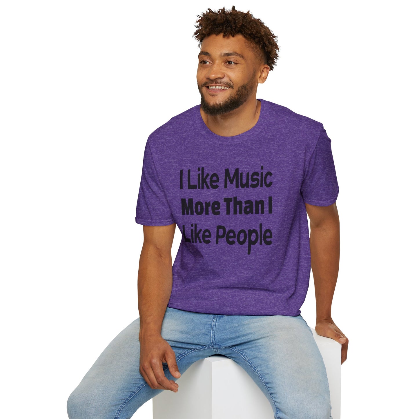 "I Like Music More Than I Like People" Unisex Soft-Style T-Shirt