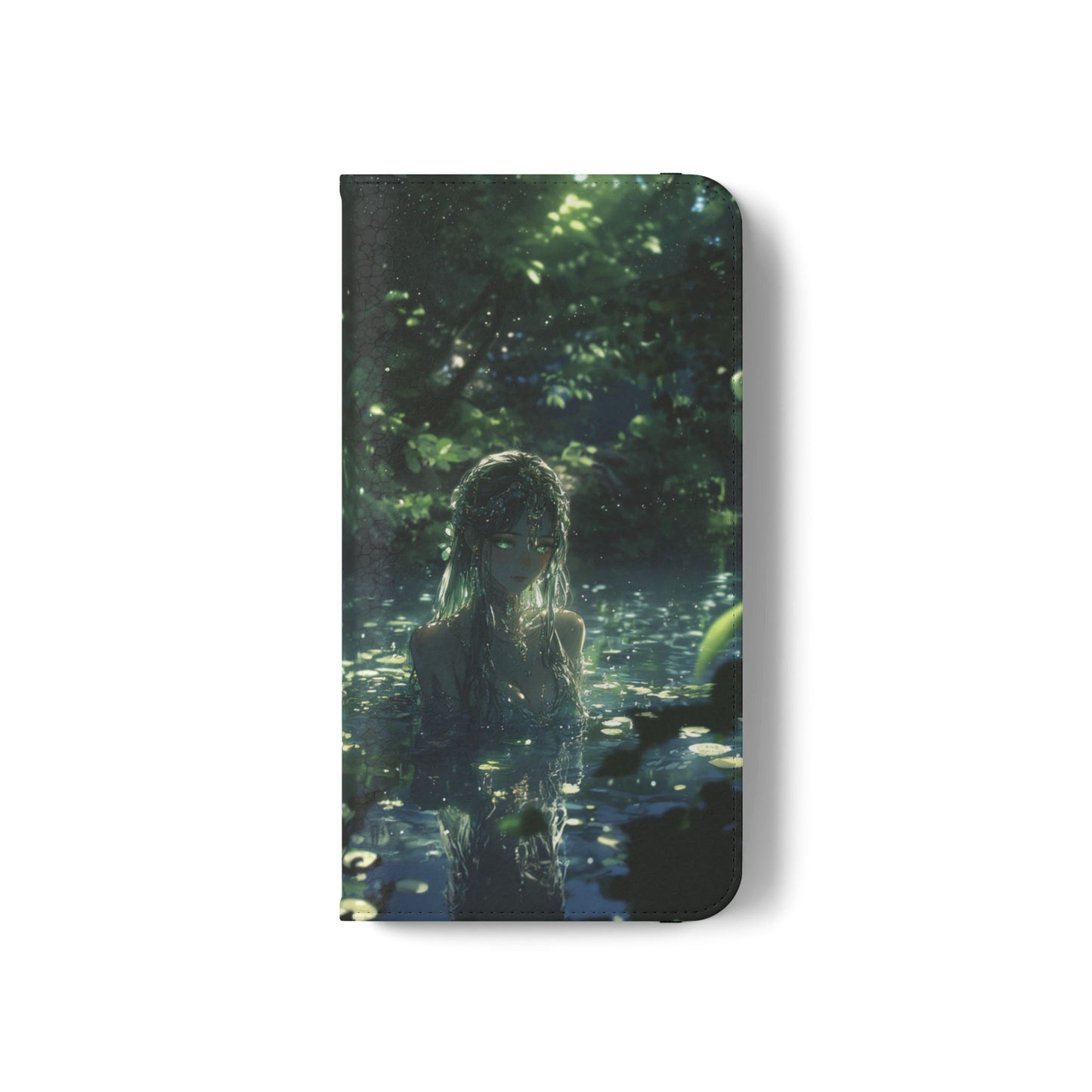 Forest Water Nymph Green Eyes Pond - Wallet Flip Case