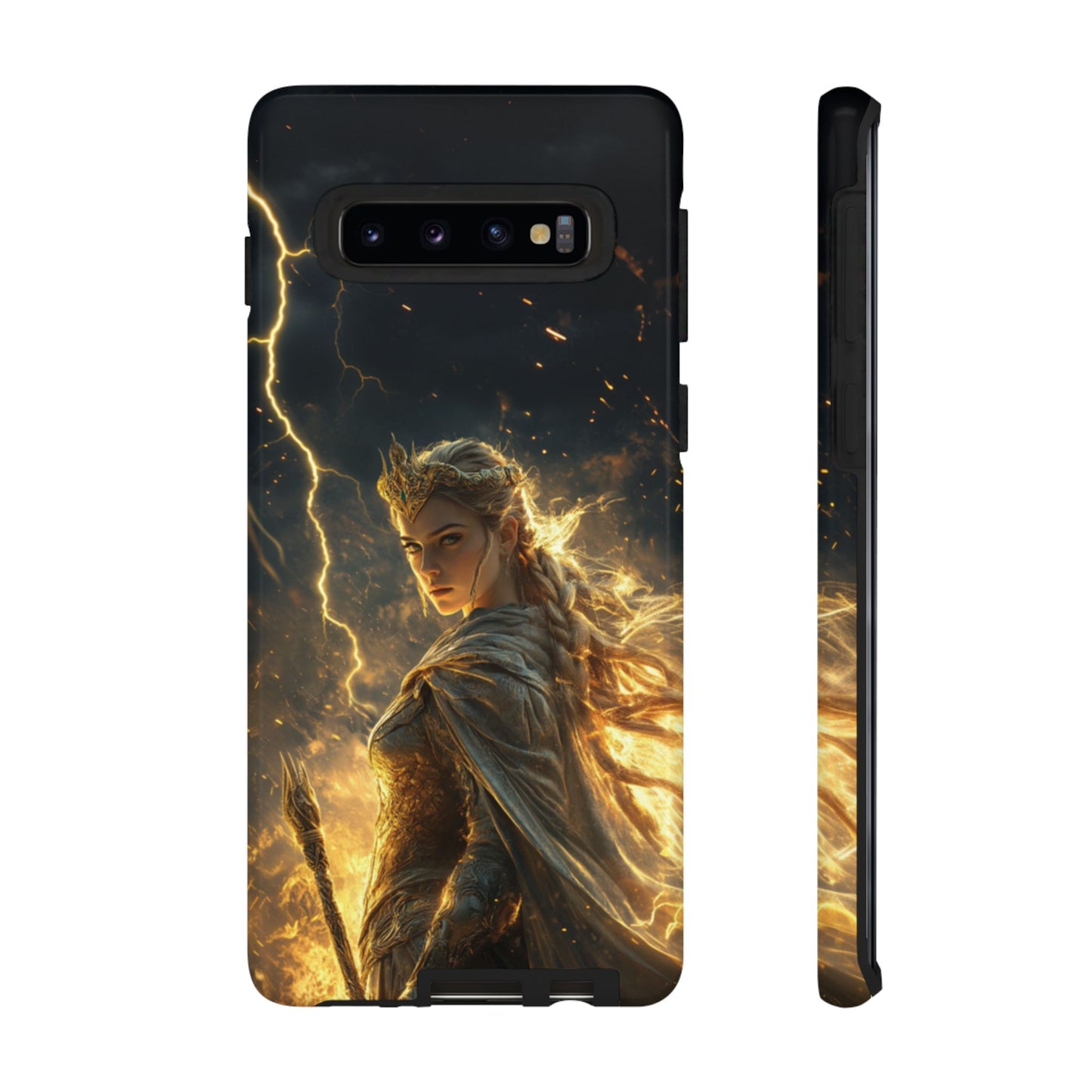 Elf Queen Golden Lightning Storm Crown - Tough Samsung Galaxy Case