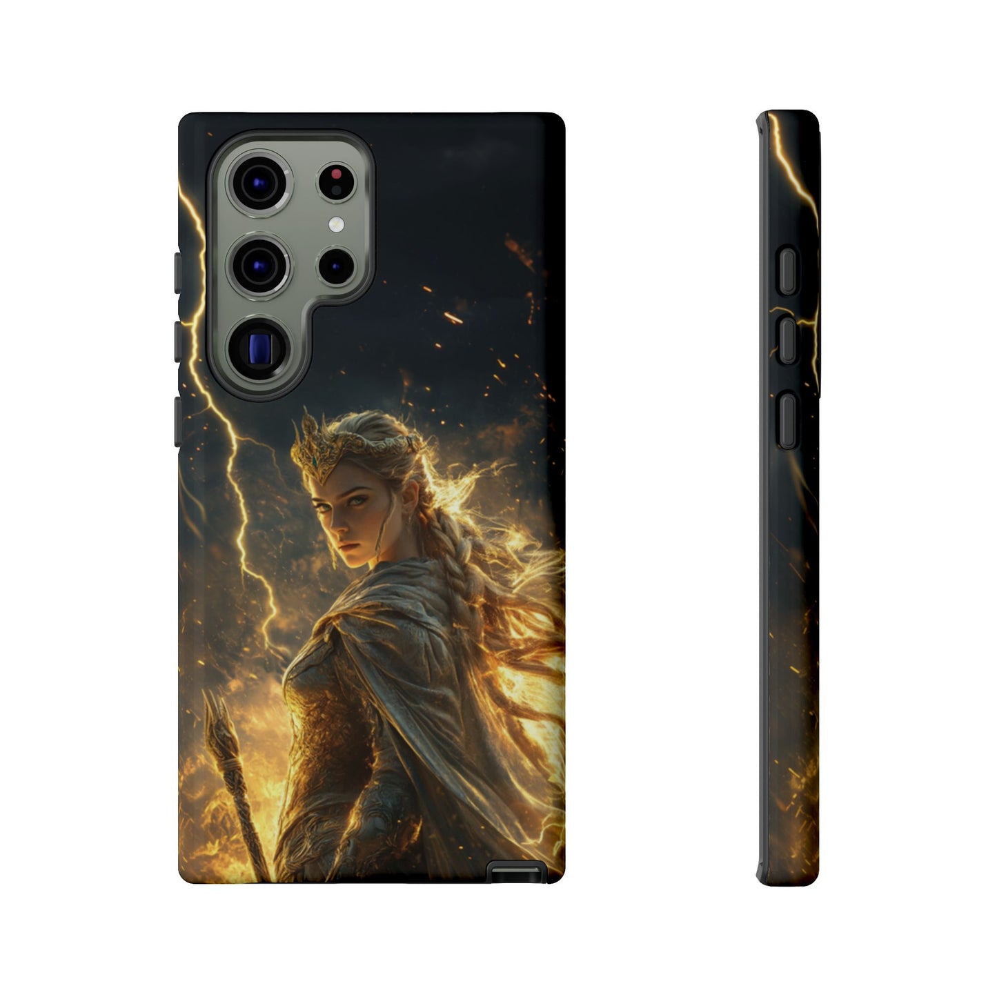 Elf Queen Golden Lightning Storm Crown - Tough Samsung Galaxy Case