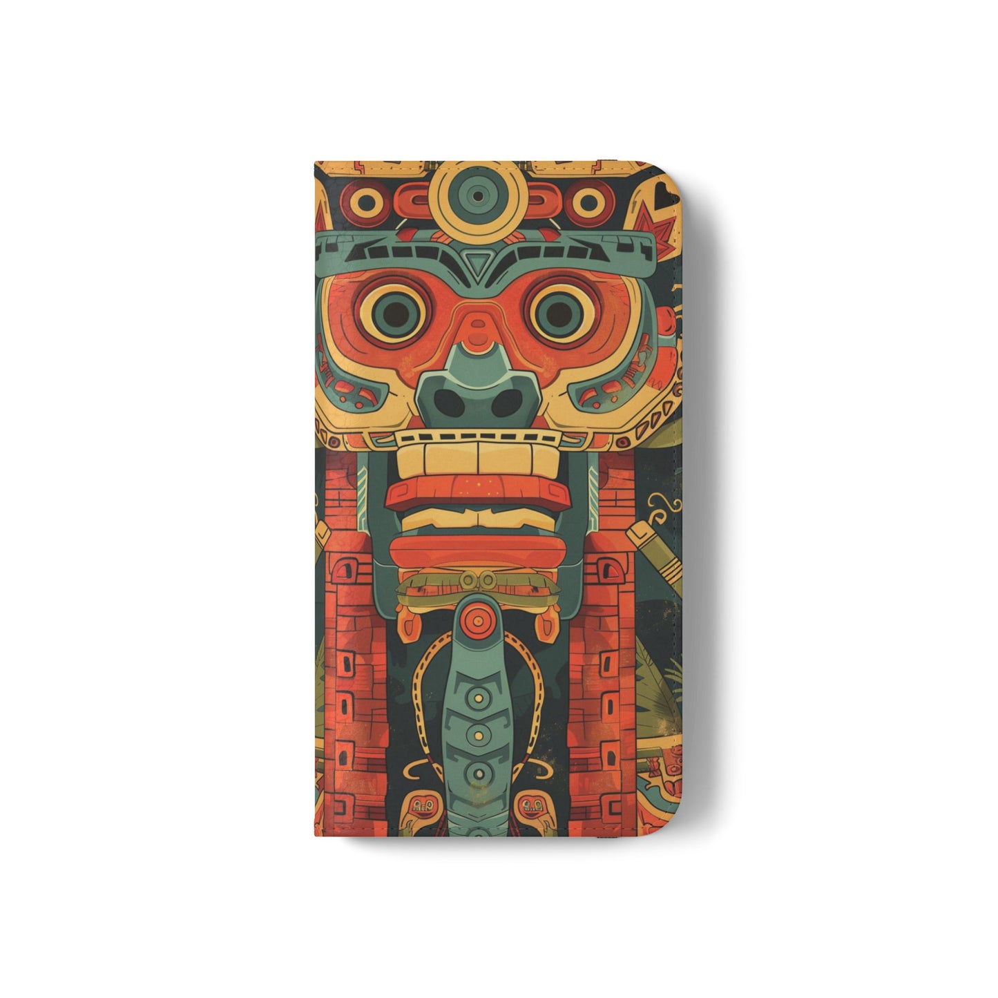 Aztec Totem Mask - Wallet Flip Case