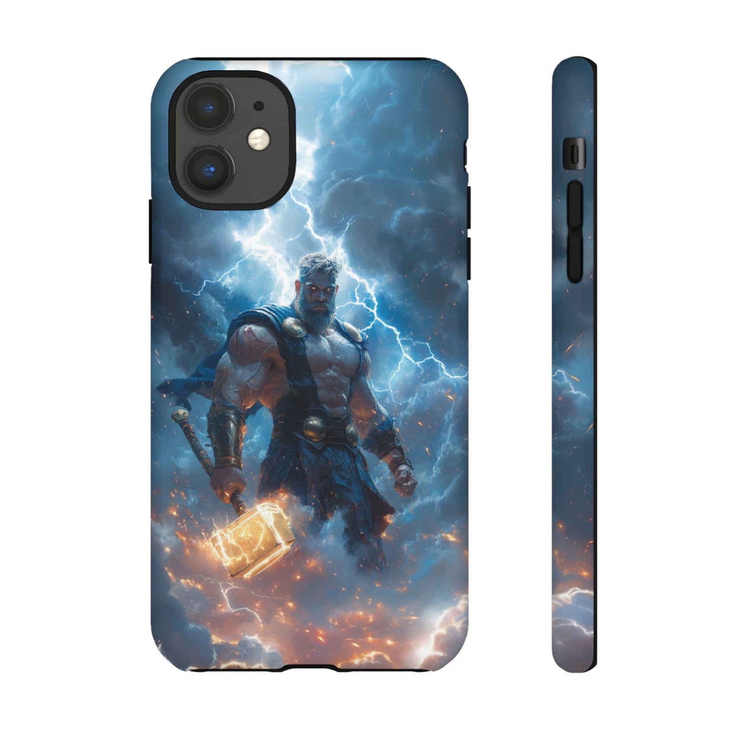 Thunderous Might: Thor Wielding Mjölnir Phone Case - iPhone, Google Pixel, Samsung