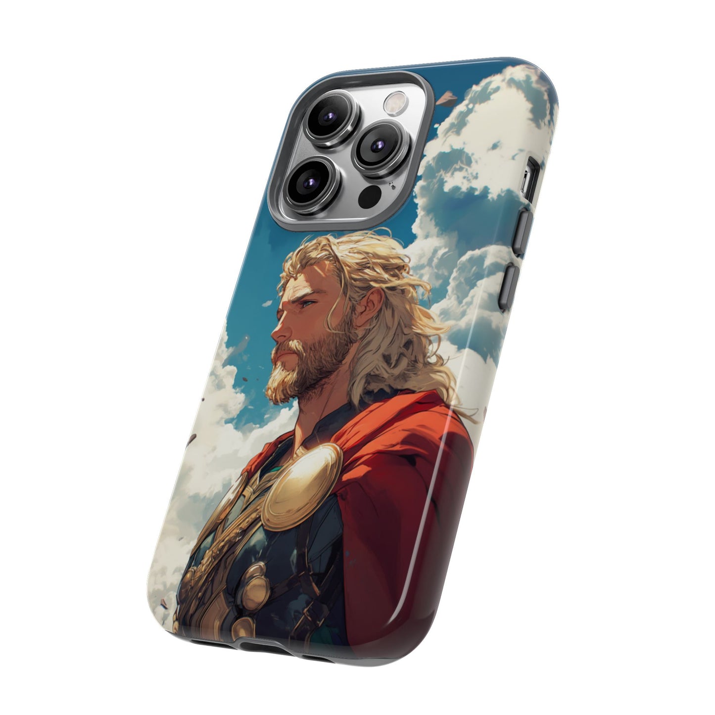 Celestial Protector: Anime-Style Thor Phone Case - iPhone, Google Pixel, Samsung