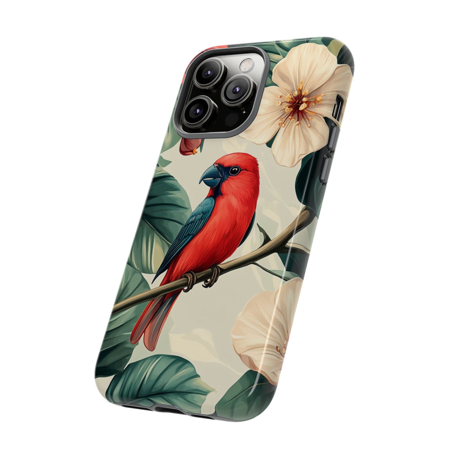 Tropical Bird and Hibiscus Phone Case – iPhone, Google Pixel, Samsung Galaxy