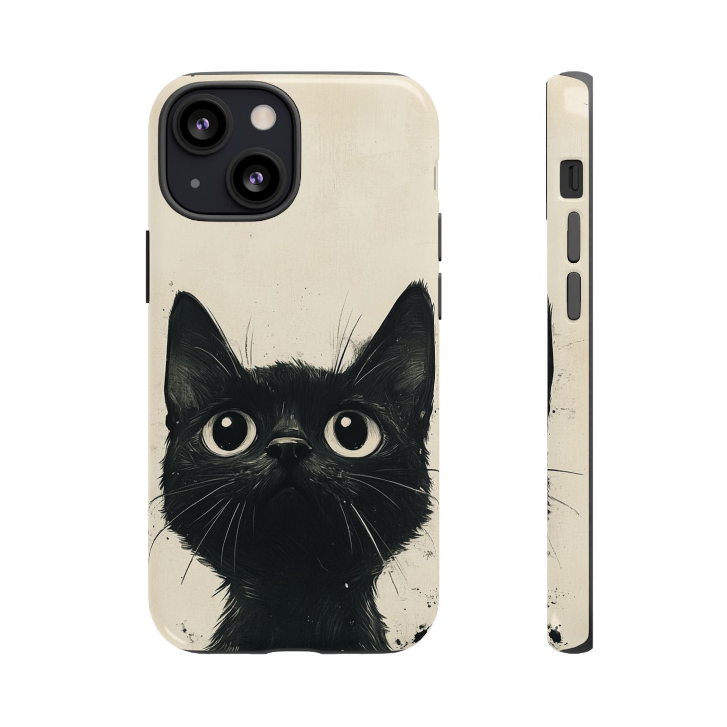 Black Cat Ink Sketch - Tough iPhone Case