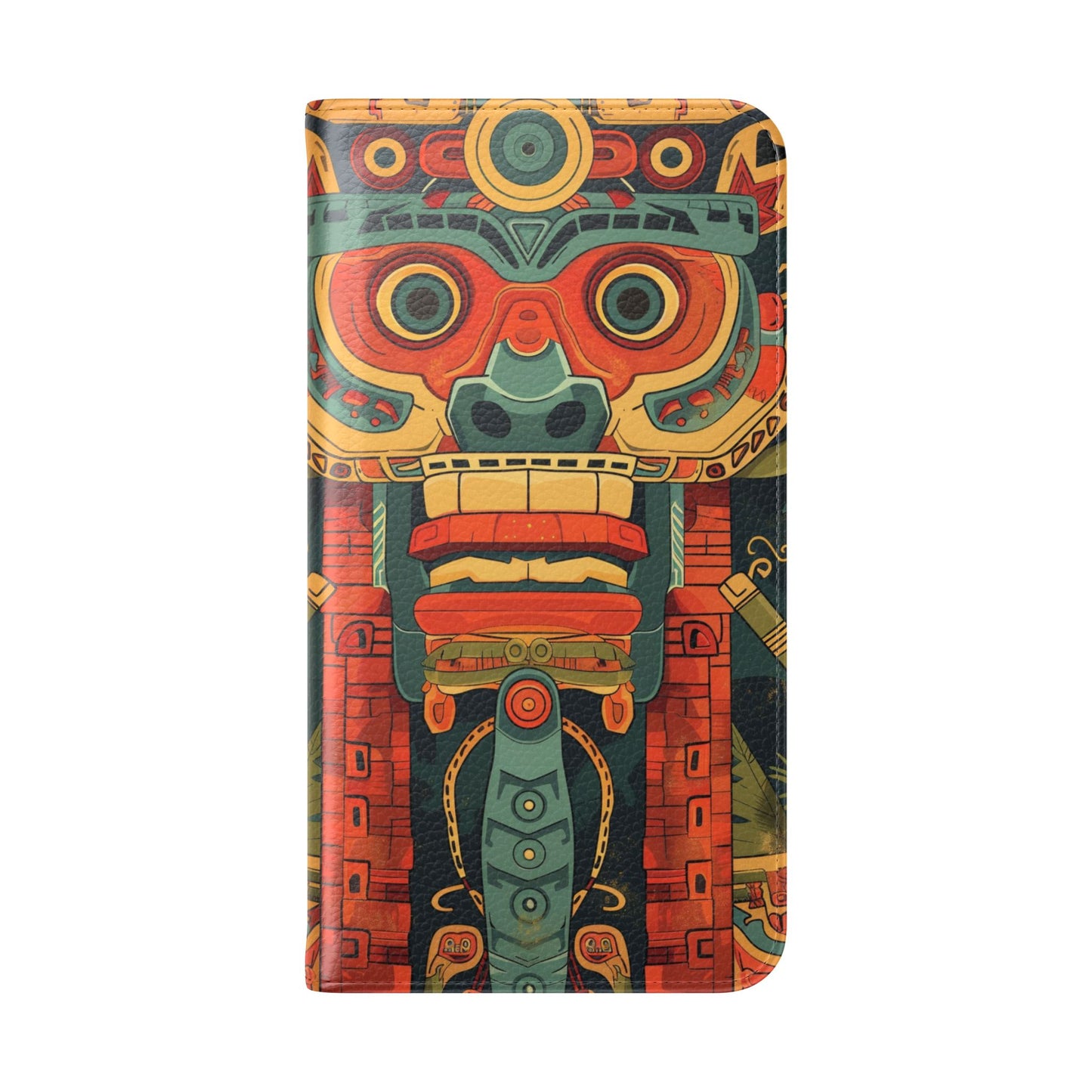 Aztec Totem Mask - Wallet Flip Case
