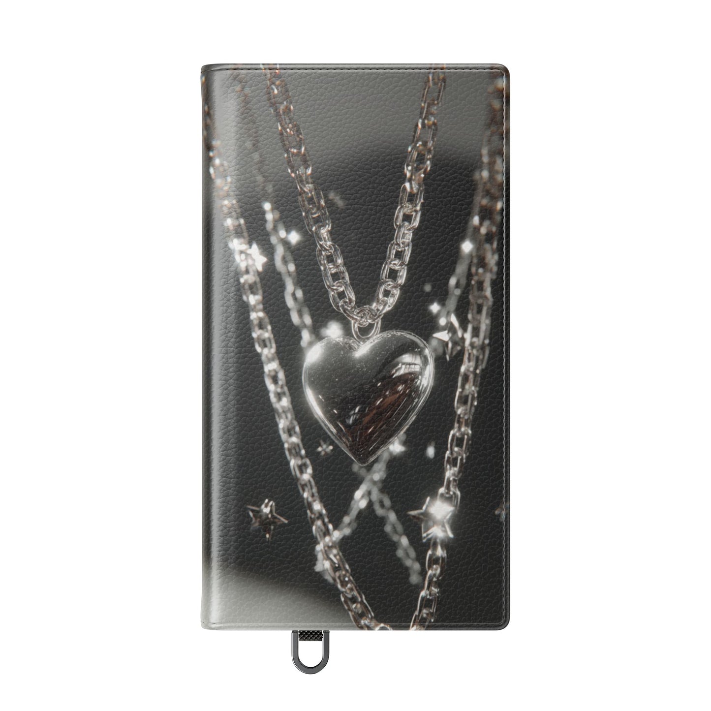 Silver Heart Chains - Wallet Flip Case