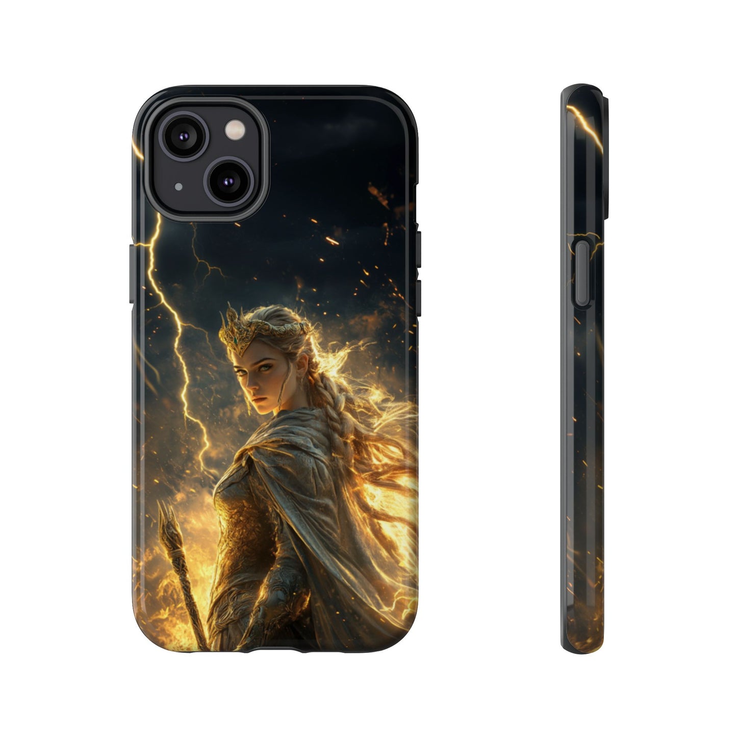 Elf Queen Golden Lightning Storm Crown - Tough iPhone Case