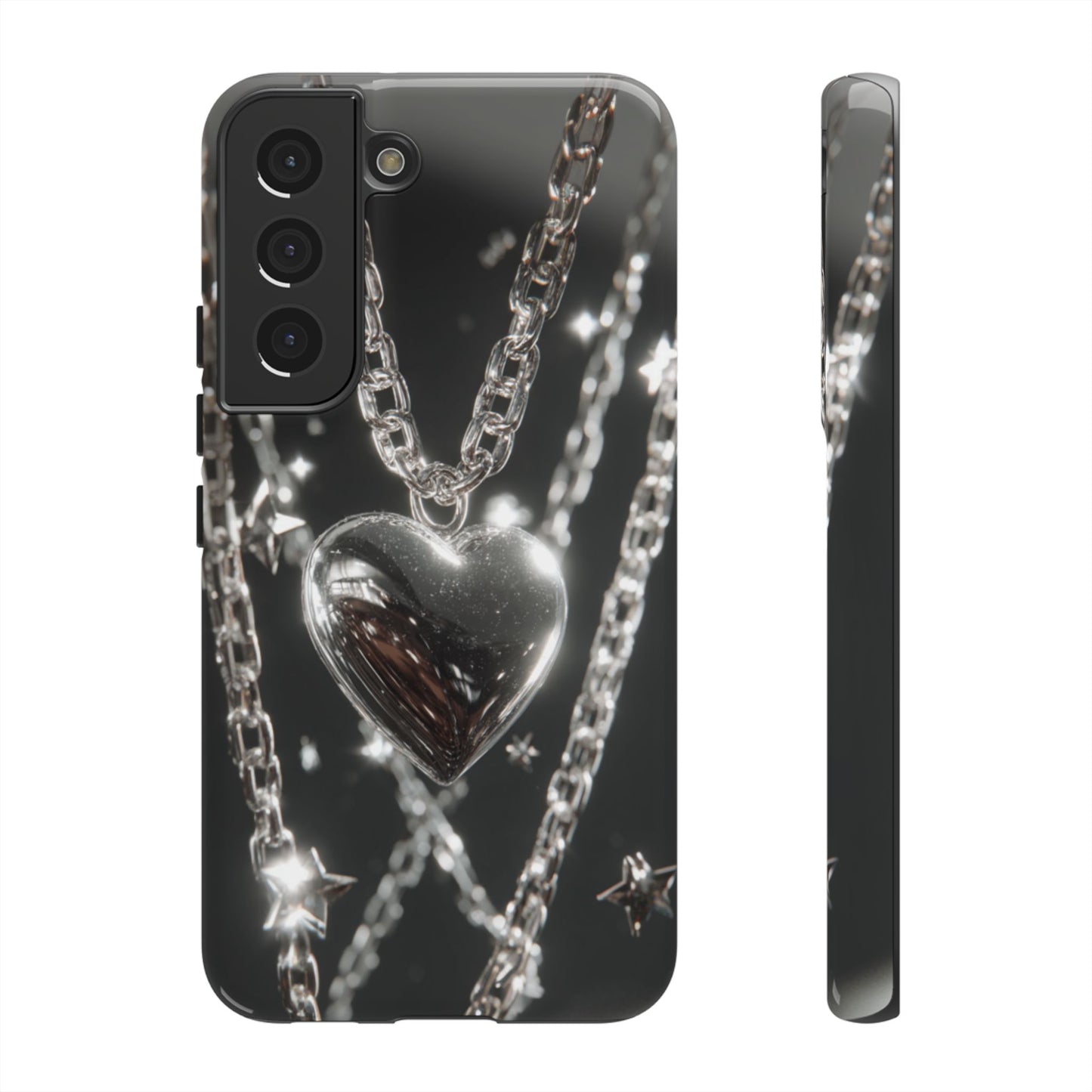 Silver Heart Chains - Tough Samsung Galaxy Case